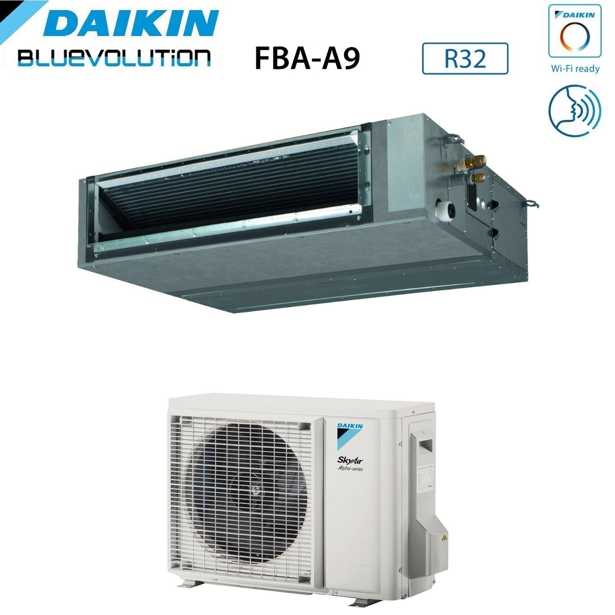 daikin climatizzatore condizionatore daikin bluevolution canalizzato media prevalenza 18000 btu fba50a rzag50a monofase r 32 wi fi optional
