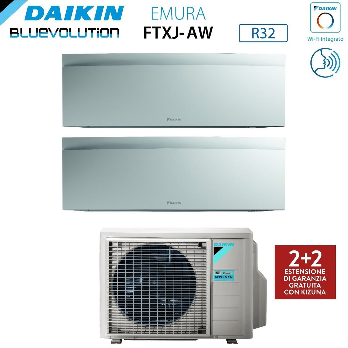 daikin climatizzatore condizionatore daikin bluevolution penta split inverter serie emura white iii 999912 con 5mxm90n r 32 wi fi integrato 900090009000900012000 colore bianco garanzia italiana 1