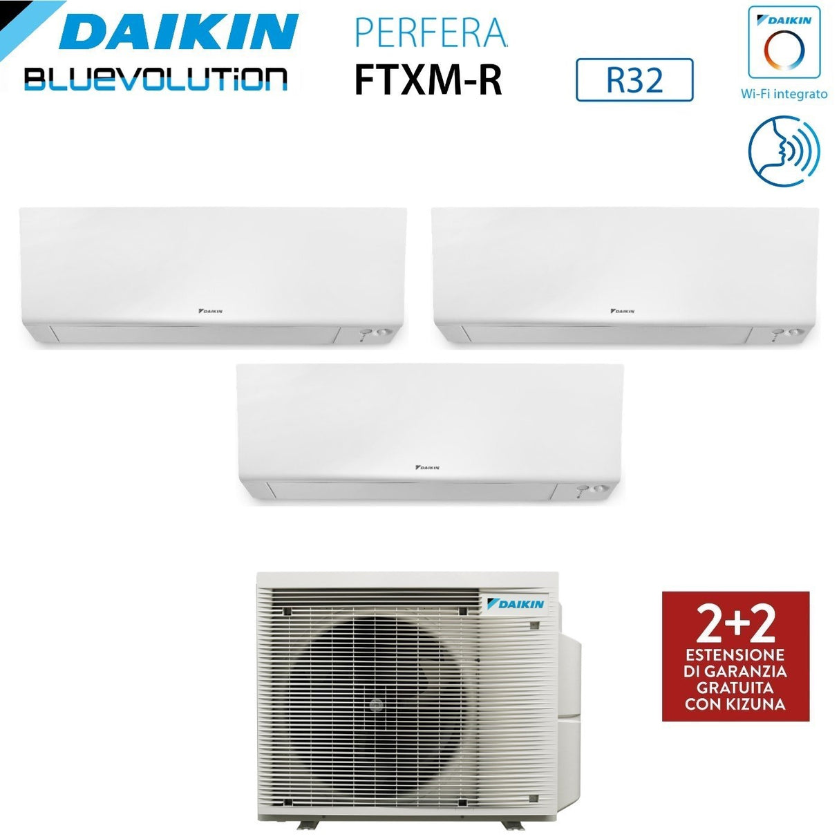 daikin climatizzatore condizionatore daikin bluevolution trial split inverter serie ftxmr perfera wall 5515 con 3mxm52a r 32 wi fi integrato 5000500015000 garanzia italiana