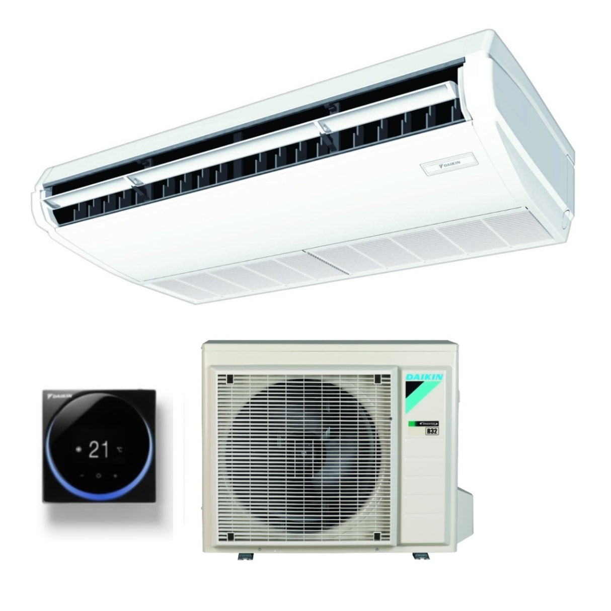daikin climatizzatore condizionatore daikin pensile a soffitto dc inverter 12000 btu fha35a r 32 wi fi optional con comando a filo garanzia italiana