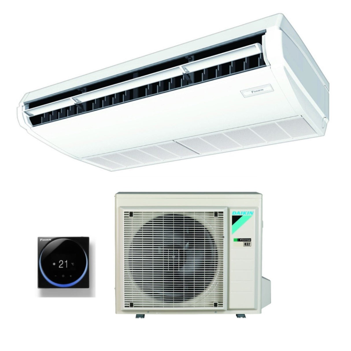daikin climatizzatore condizionatore daikin pensile a soffitto dc inverter 24000 btu fha71a monofase r 32 wi fi optional con comando a filo