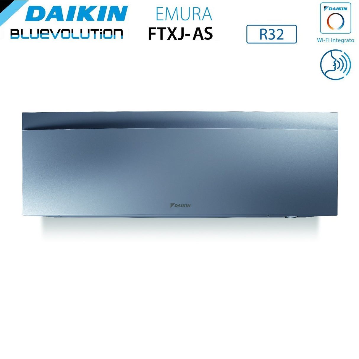 daikin unita interna a parete daikin bluevolution serie emura silver iii 7000 btu ftxj20as r 32 wi fi integrato colore argento 1