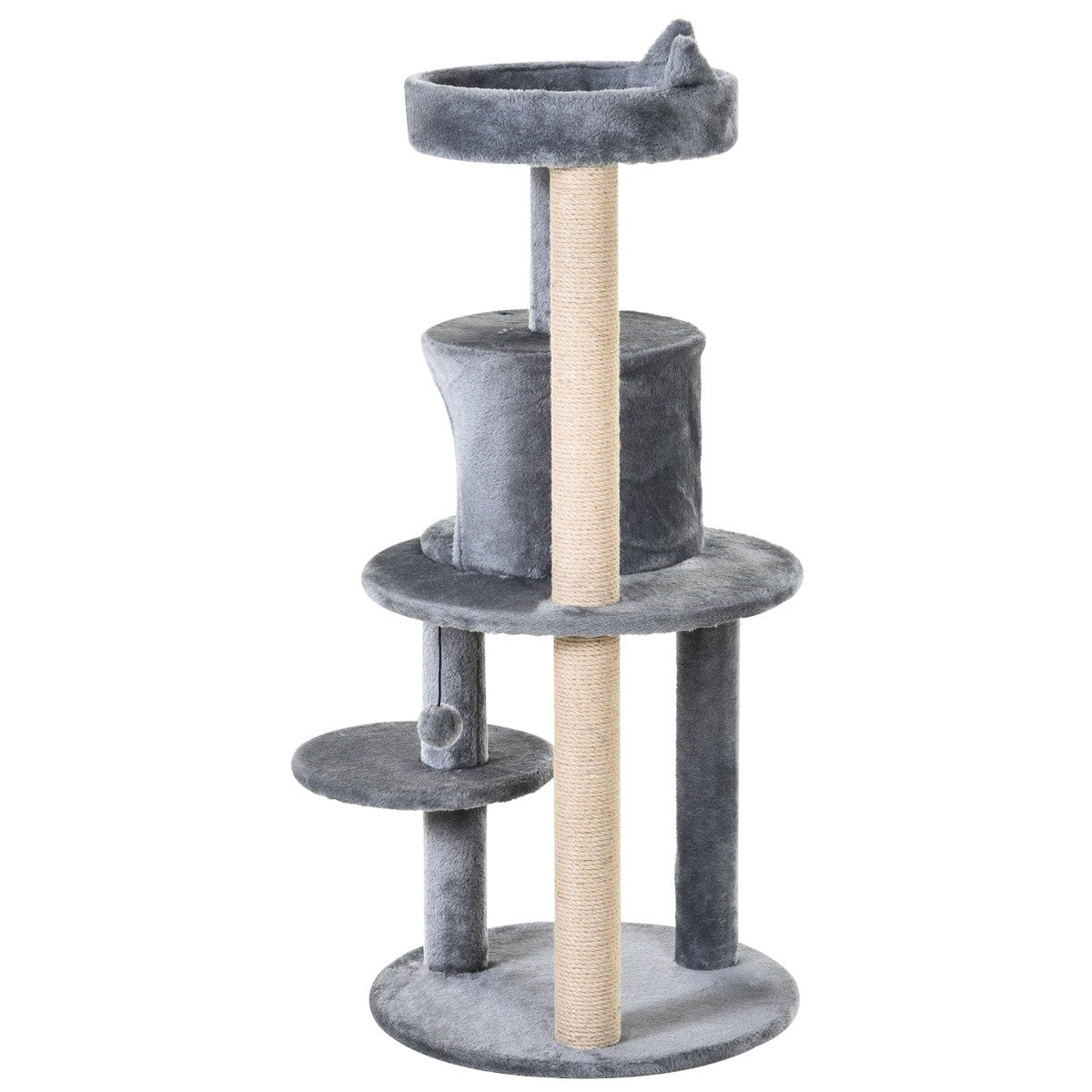 easycomfort easycomfort albero tiragraffi per 1 2 gatti di 4 5kg con 3 livelli grigio 48x48x104cm ean 8054144131429