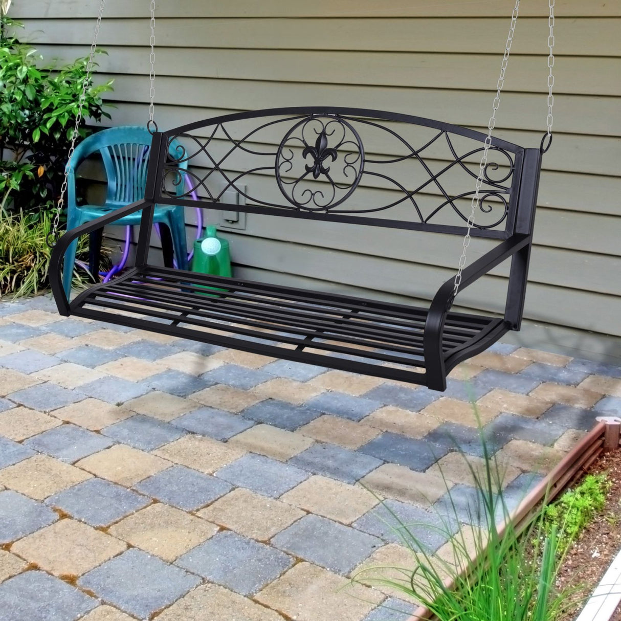 easycomfort easycomfort altalena da giardino sospeso in ferro battuto nero ean 8054144137520