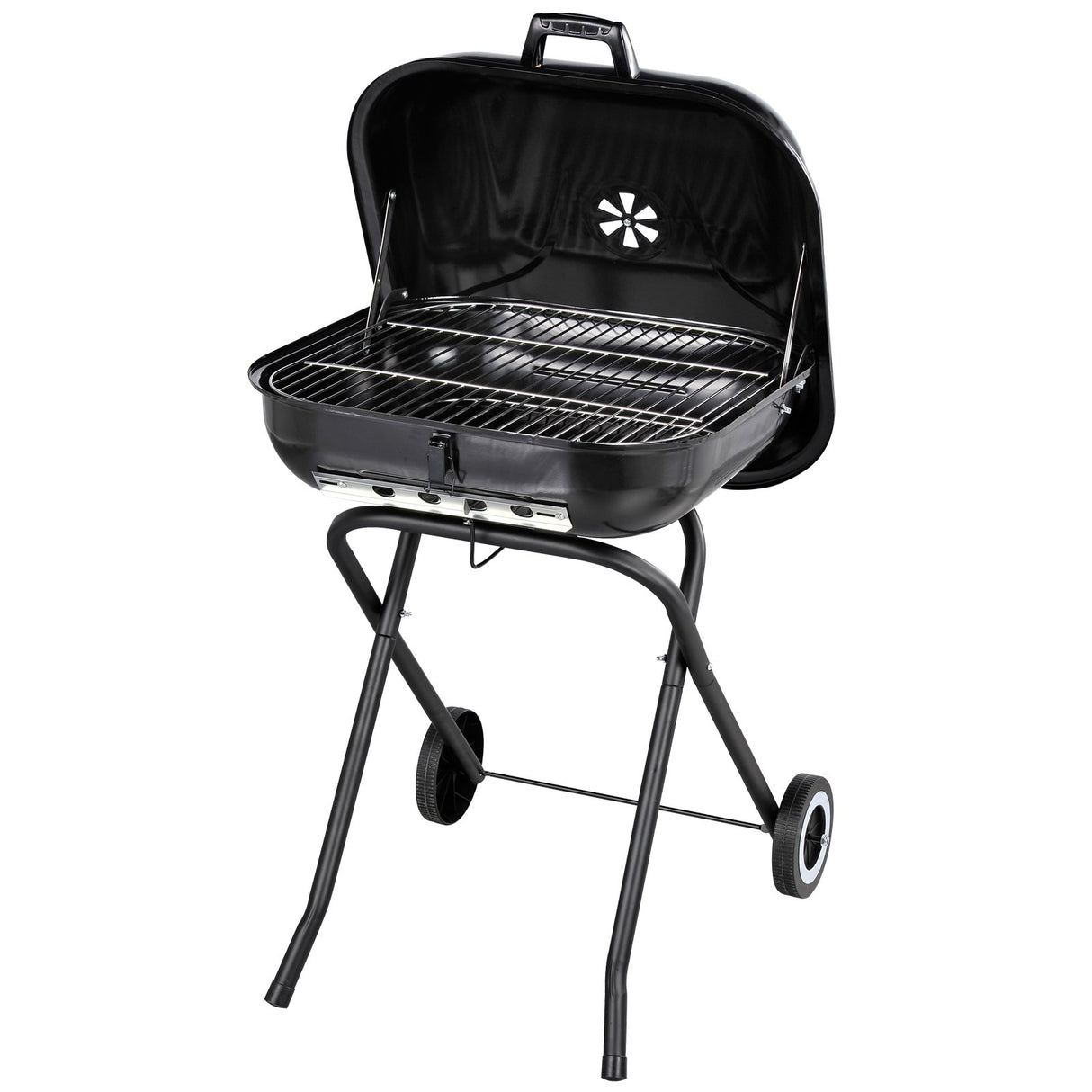 easycomfort easycomfort barbecue in acciaio con coperchio e ruote nero 57x70x86cm ean 8054144133089