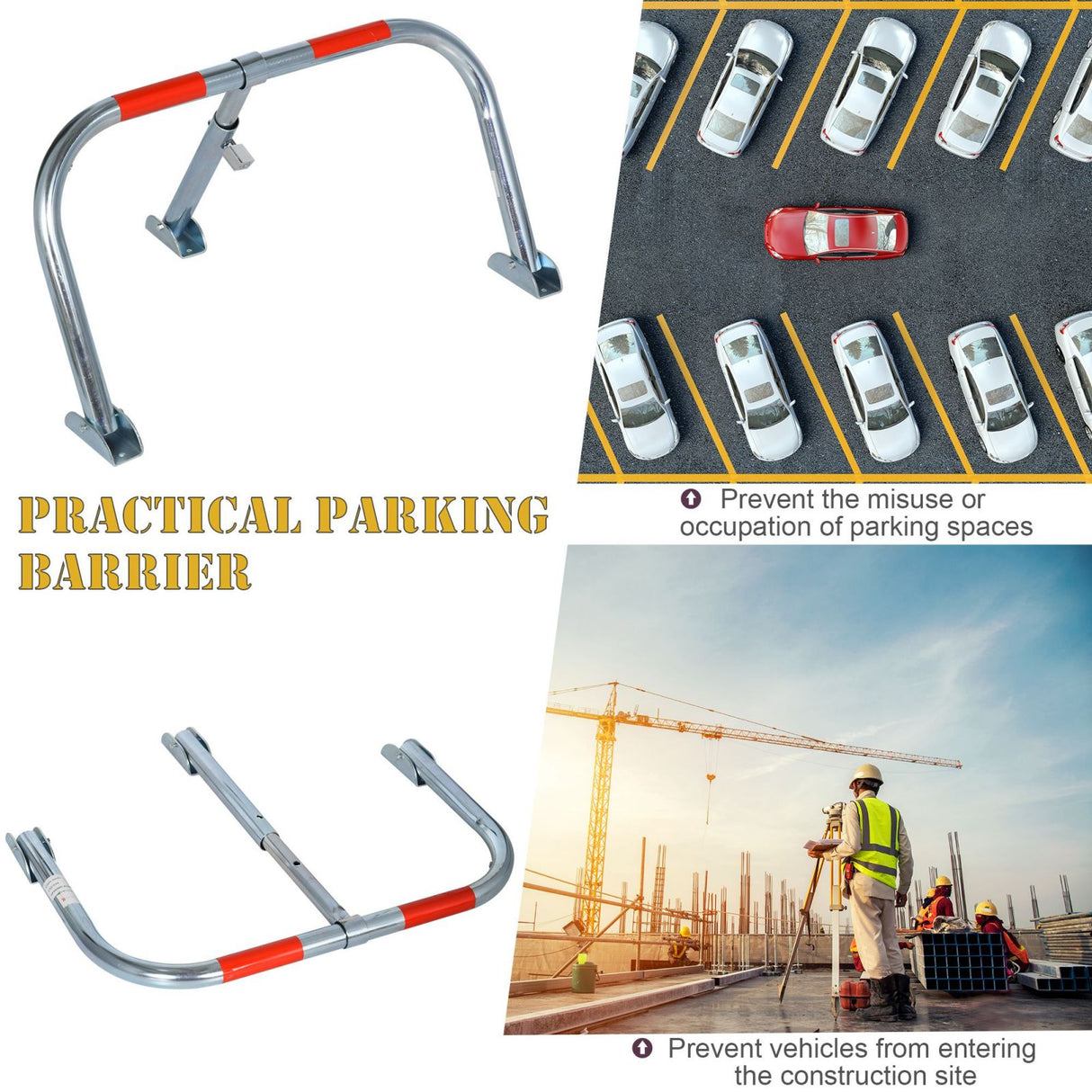 easycomfort easycomfort barriera parcheggio pieghevole e manuale in metallo con catarifrangenti e 2 chiavi ean 8054111841788