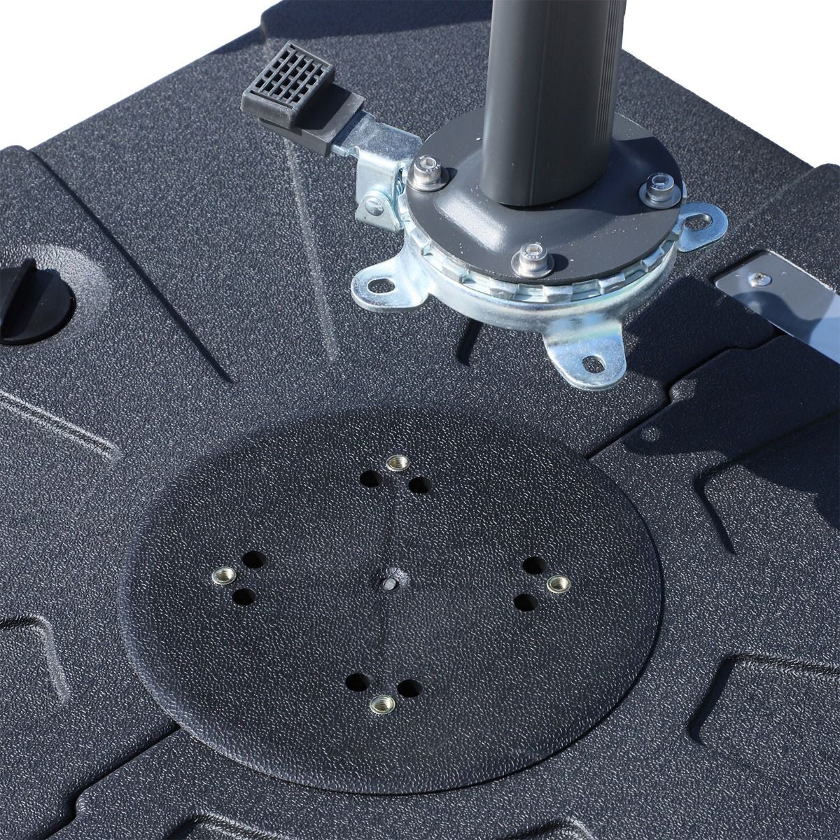 easycomfort easycomfort base ombrellone da giardino riempibile con acqua e sabbia 4 rotelle max 125 kg nero 84x84x19cm ean 8054144135724