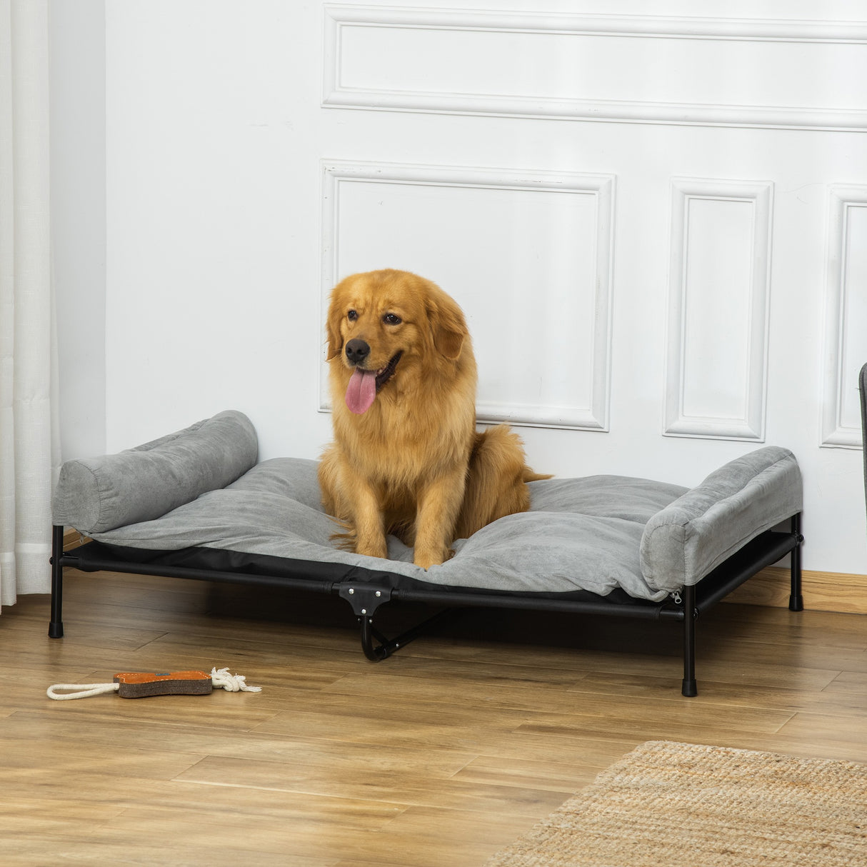 easycomfort easycomfort brandina per cani rialzata con cuscino rimovibile cani fino a 30kg 120x80x30cm
