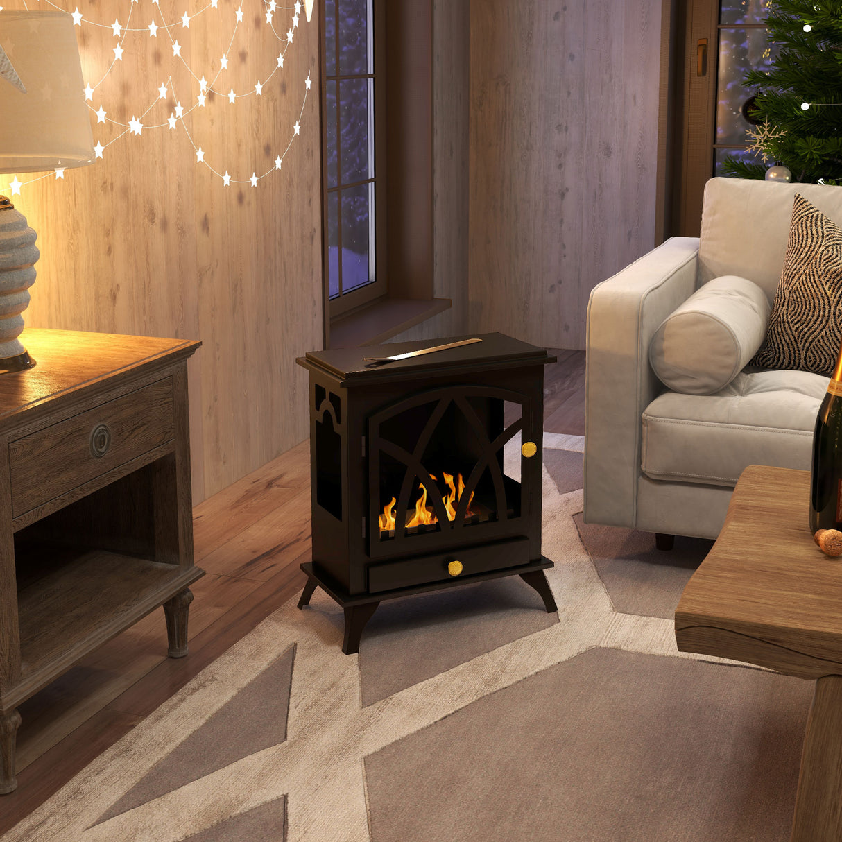 easycomfort easycomfort camino a bioetanolo da terra con bruciatore da 1 2l e copertura 25 45x28x54cm nero