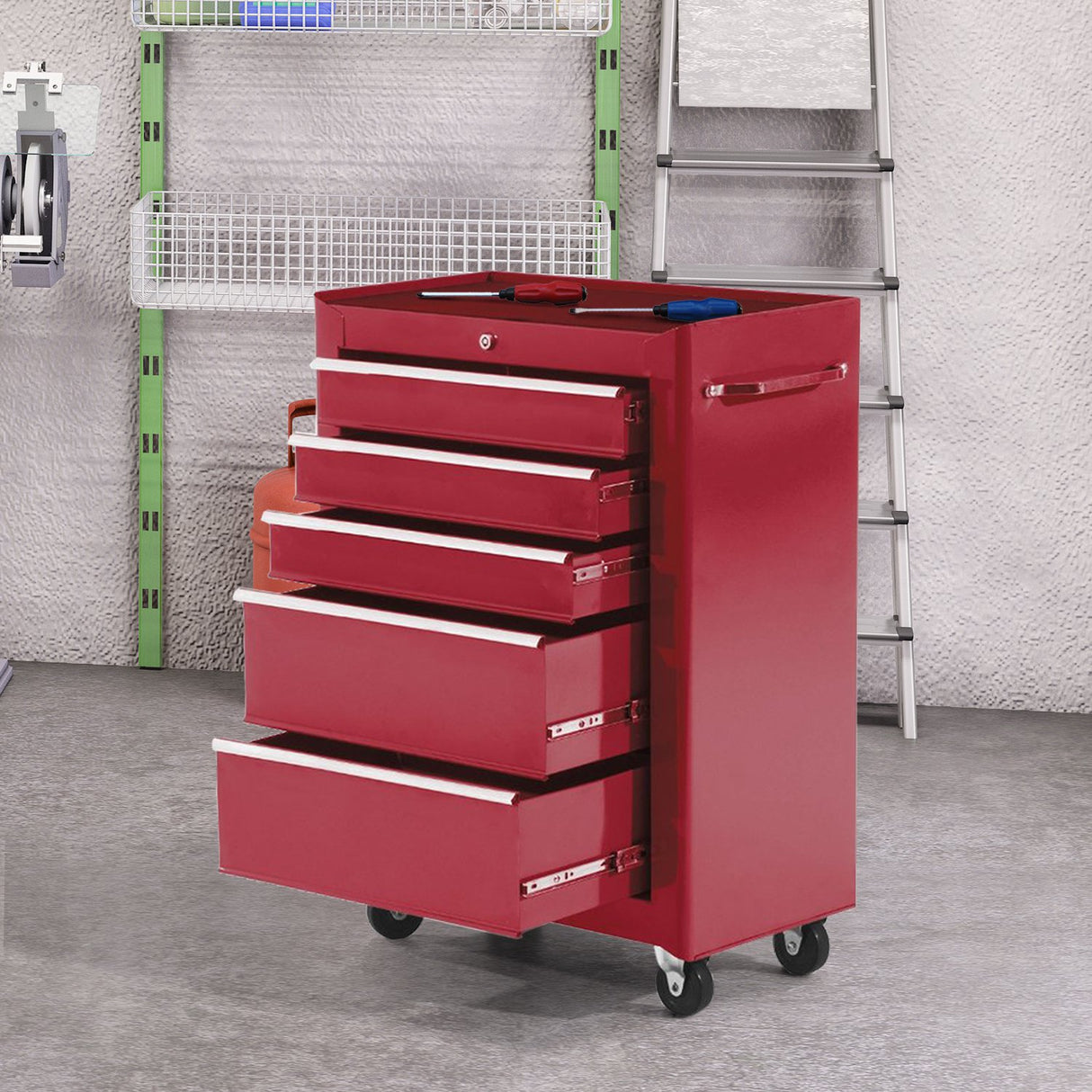 easycomfort easycomfort carrello porta utensili attrezzi con cassettiera rosso 61 5 x 33 x 85cm ean 8054144136837