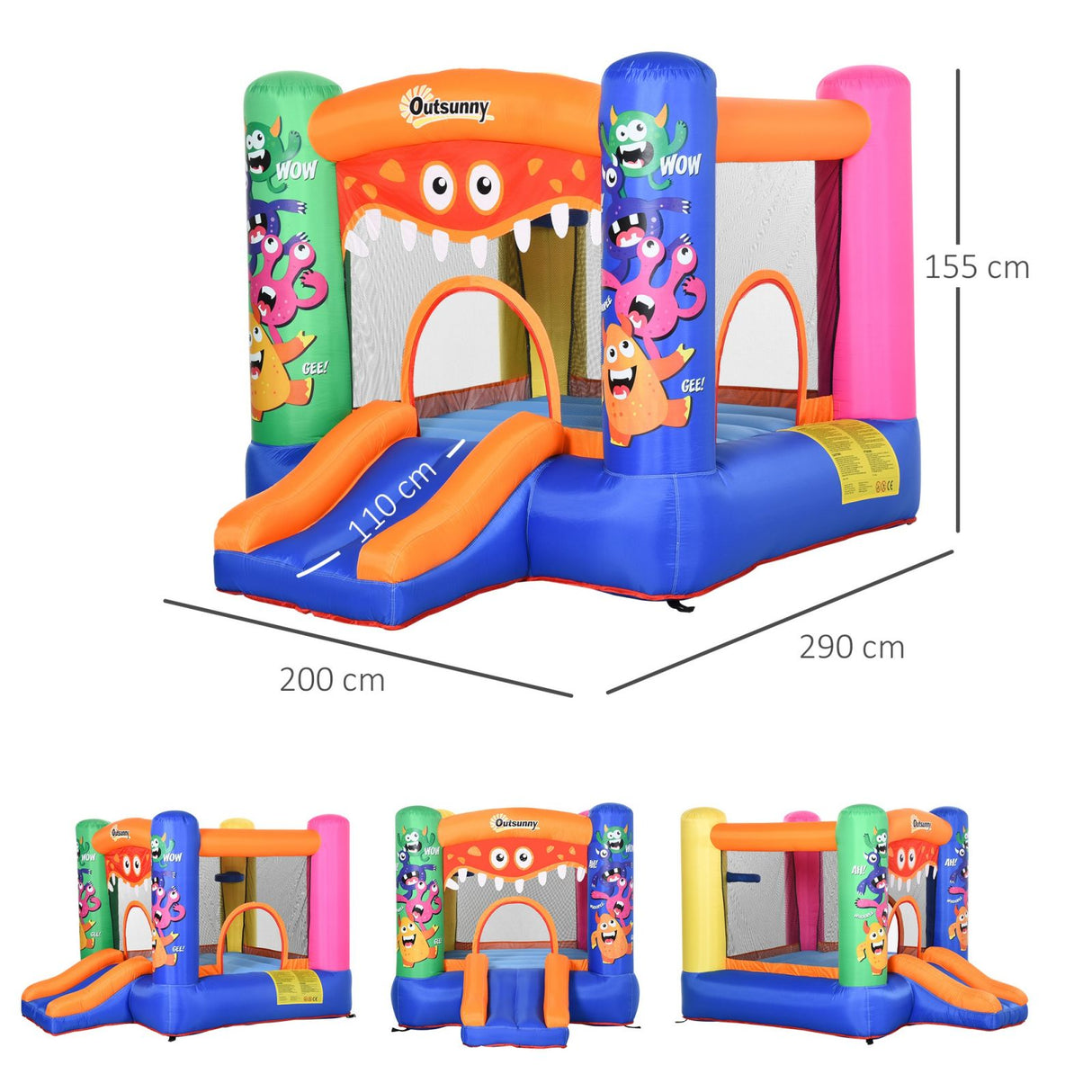 easycomfort easycomfort casa gioco gonfiabile gigante per bambini con scivolo e canestro ean 8055776914176