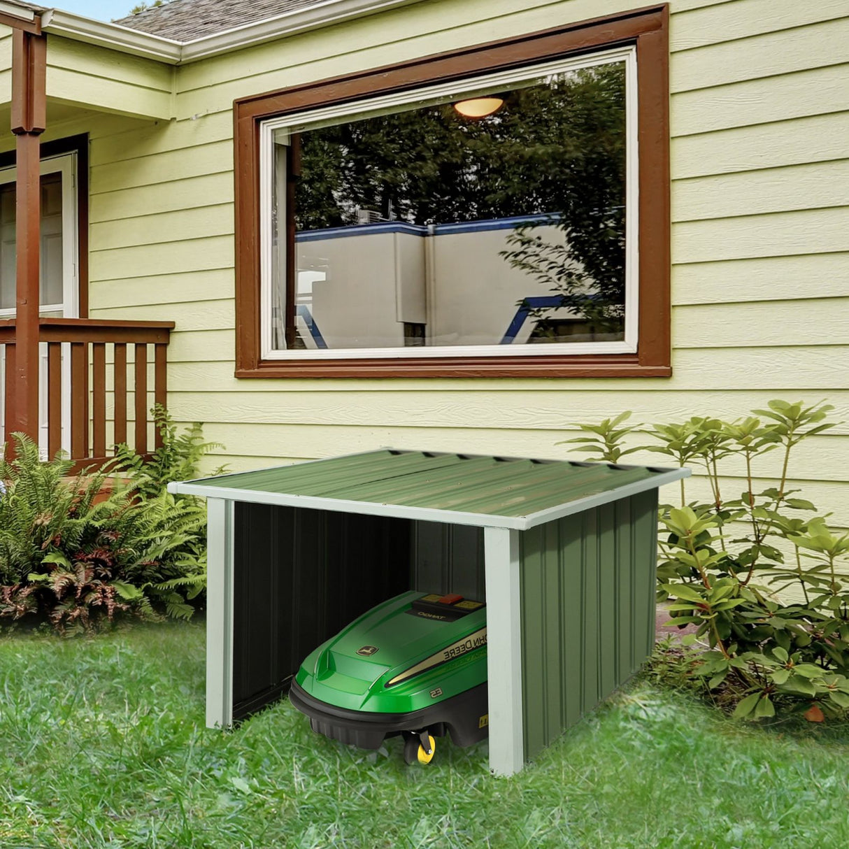 easycomfort easycomfort casetta per robot tagliaerba automatico in acciai tetto inclinato apertura 63cm ean 8054144137865