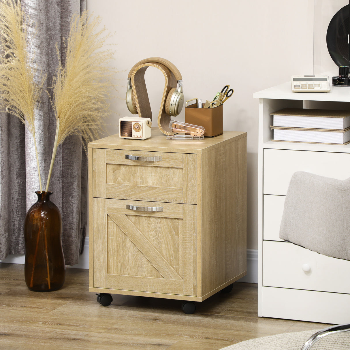 easycomfort easycomfort cassettiera portadocumenti per ufficio e studio in truciolato a 2 cassetti 39x42x56 cm