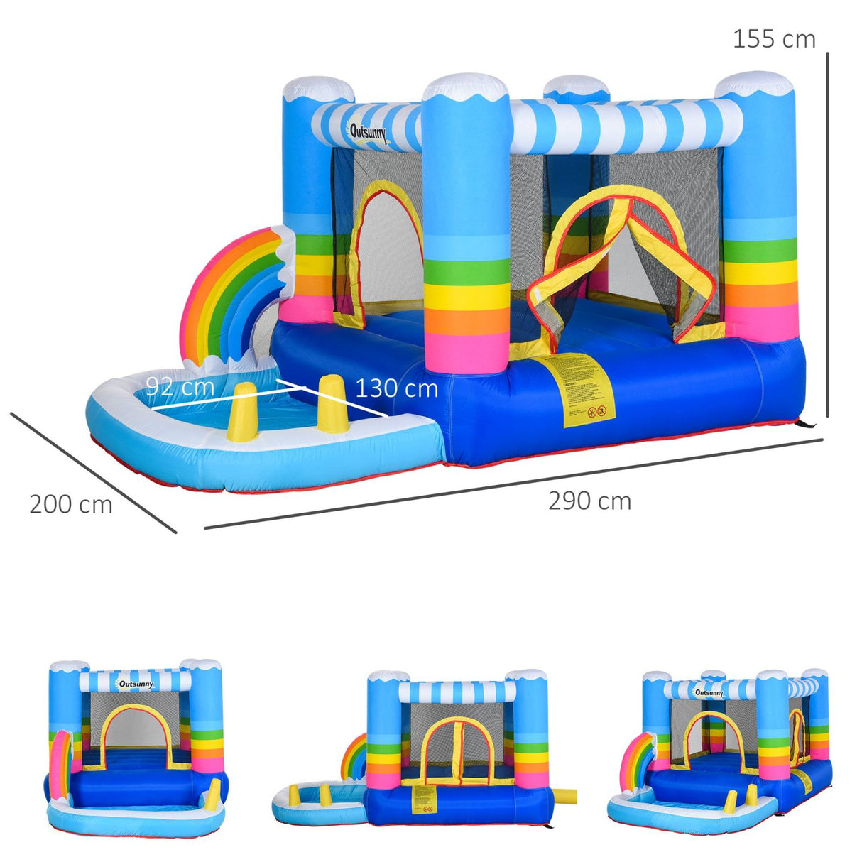 easycomfort easycomfort castello gonfiabile per bambini con trampolino e piscina pompa inclusa ean 8055776914596
