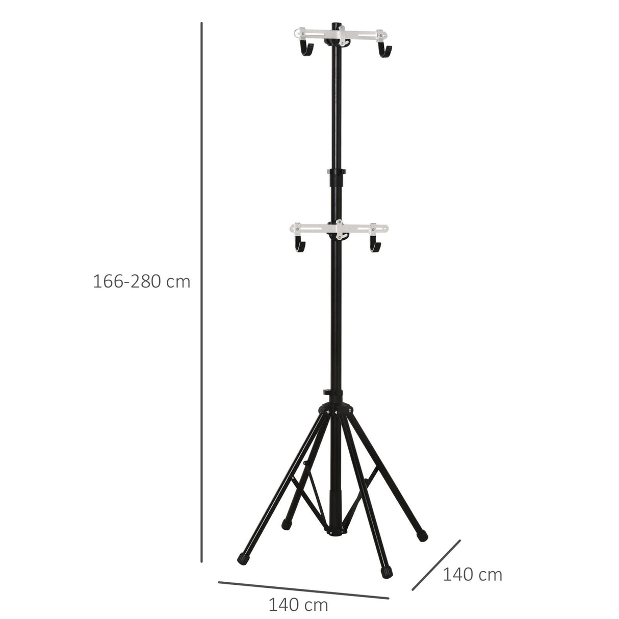 easycomfort easycomfort cavalletto portabici doppio pieghevole in alluminio nero con altezza regolabile 166 280cm ean 8055776910864