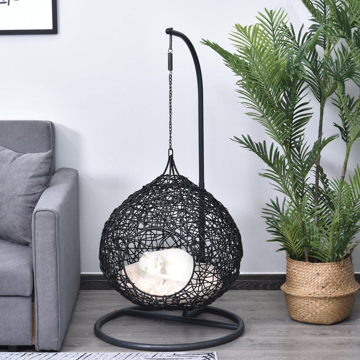 easycomfort easycomfort cuccia amaca per gatti in pe rattan con cuscino in felpa e cotone 60 x 110cm ean 8054144138541