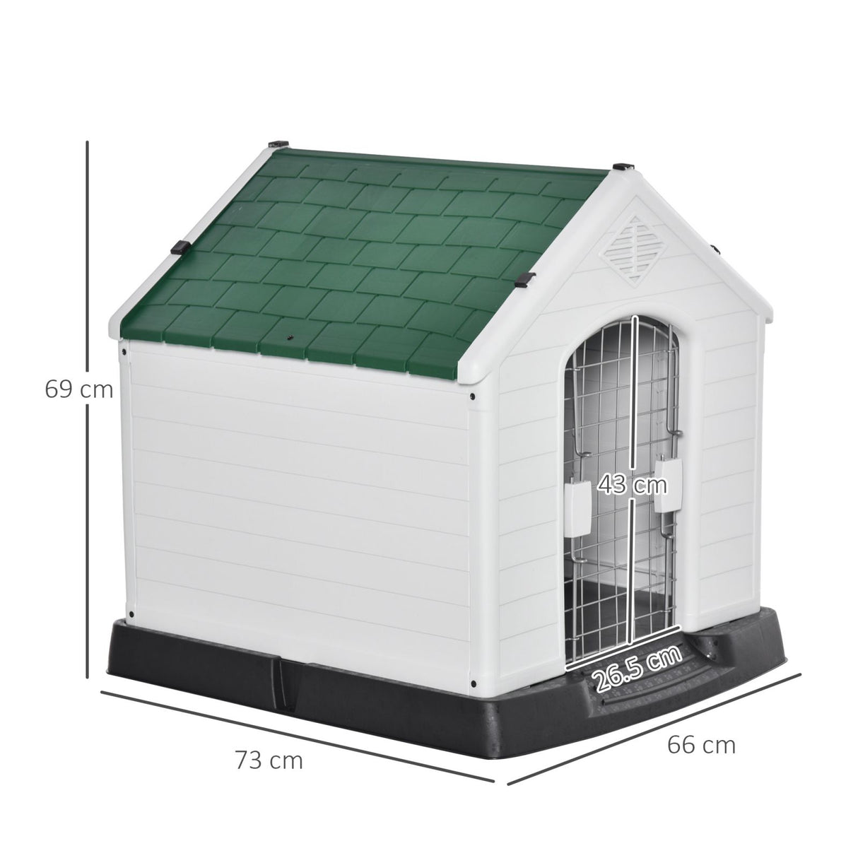 easycomfort easycomfort cuccia in plastica per cani piccoli da esterno e interno cancello rimovibile 66x73x69cm bianco