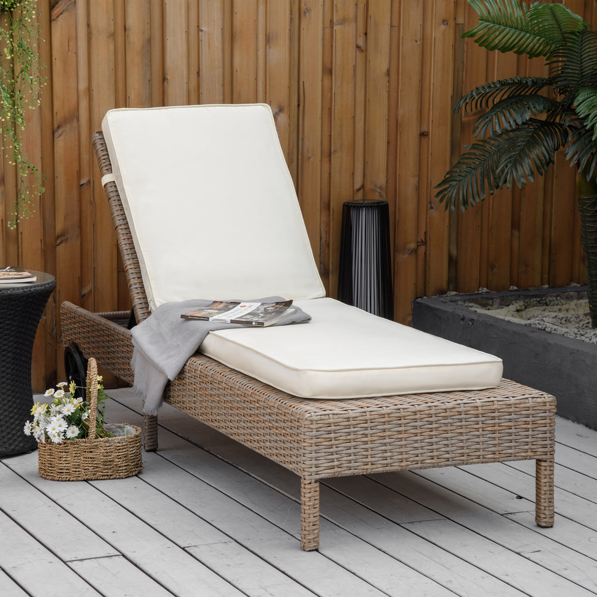 easycomfort easycomfort cuscino per lettino prendisole con rivestimento poliestere sfoderabile 188x53x8cm bianco crema