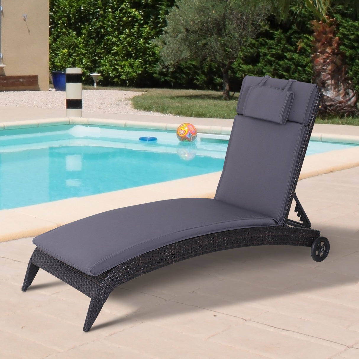 easycomfort easycomfort cuscino per sdraio lettino prendisole da giardino grigio 198x53x5cm ean 8054111848213