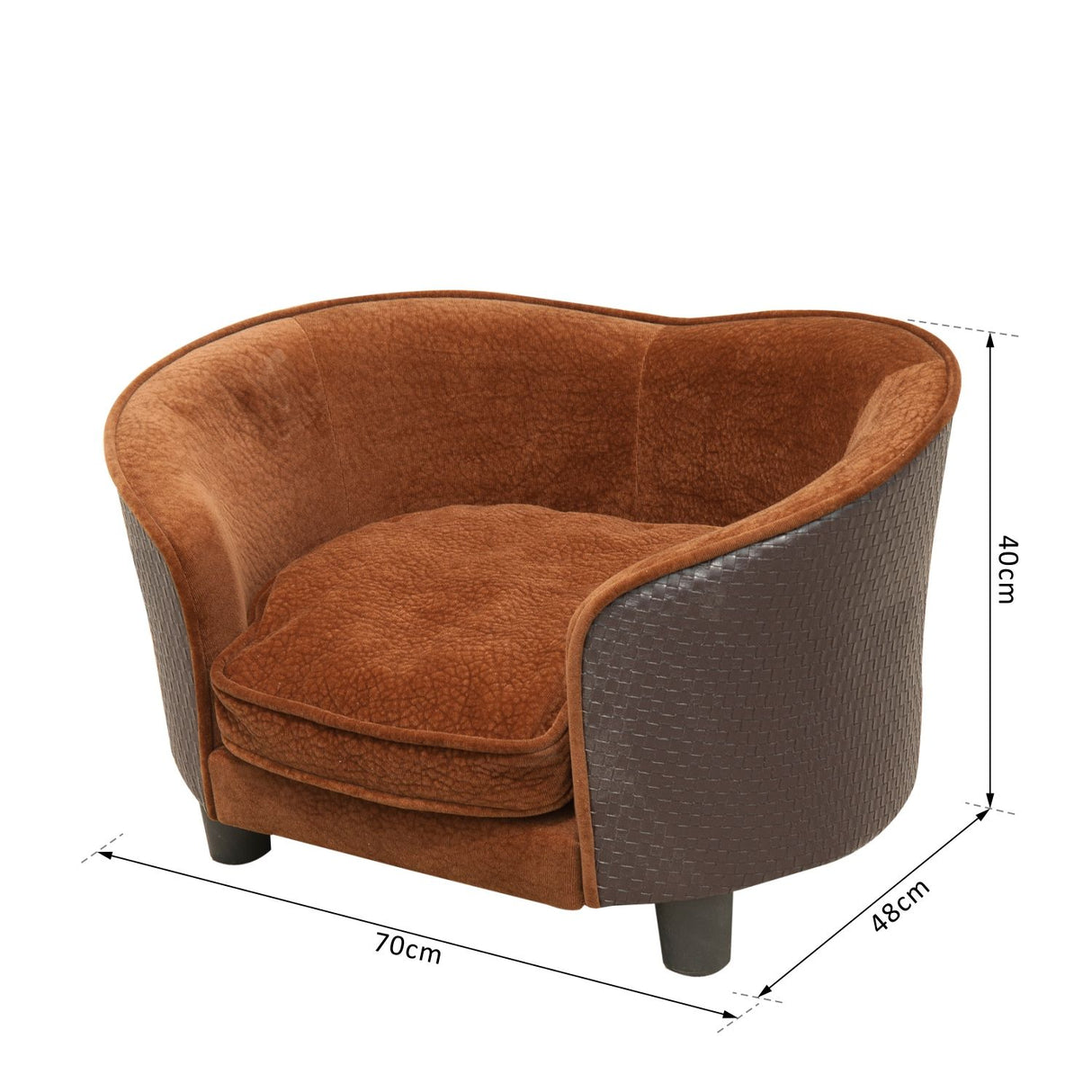 easycomfort easycomfort divanetti da interni per cani con cuscino sfoderabile marrone 70x48x40cm ean 8055776914602