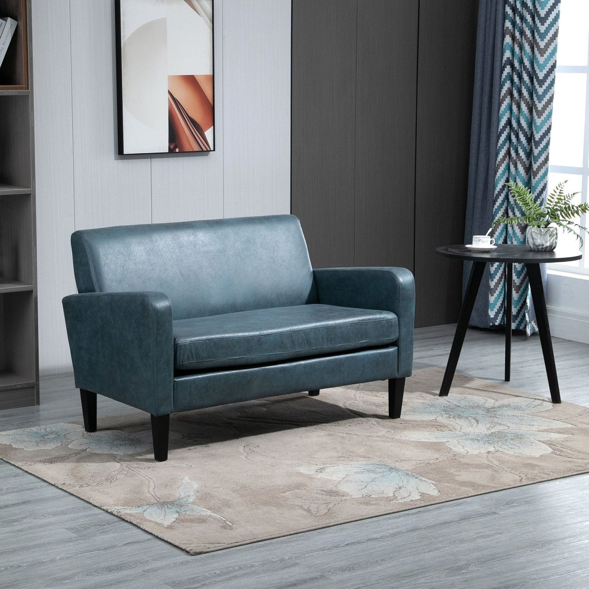 easycomfort easycomfort divano 2 posti con struttura in legno e rivestimento in tessuto grigio azzurro ean 8055776916361