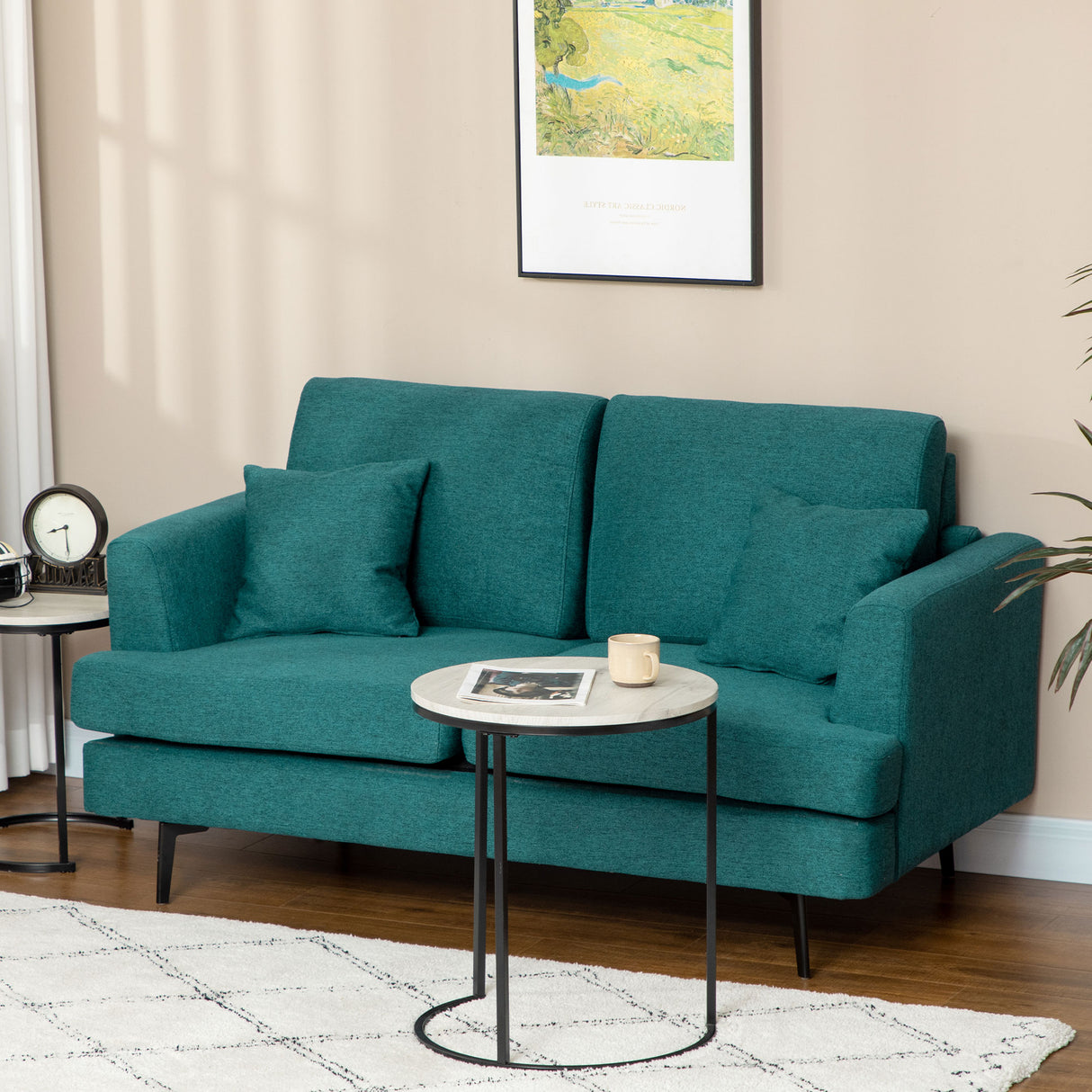 easycomfort easycomfort divano 2 posti moderno con rivestimento in tessuto e imbottitura spessa 160 x 87 x 87cm verde