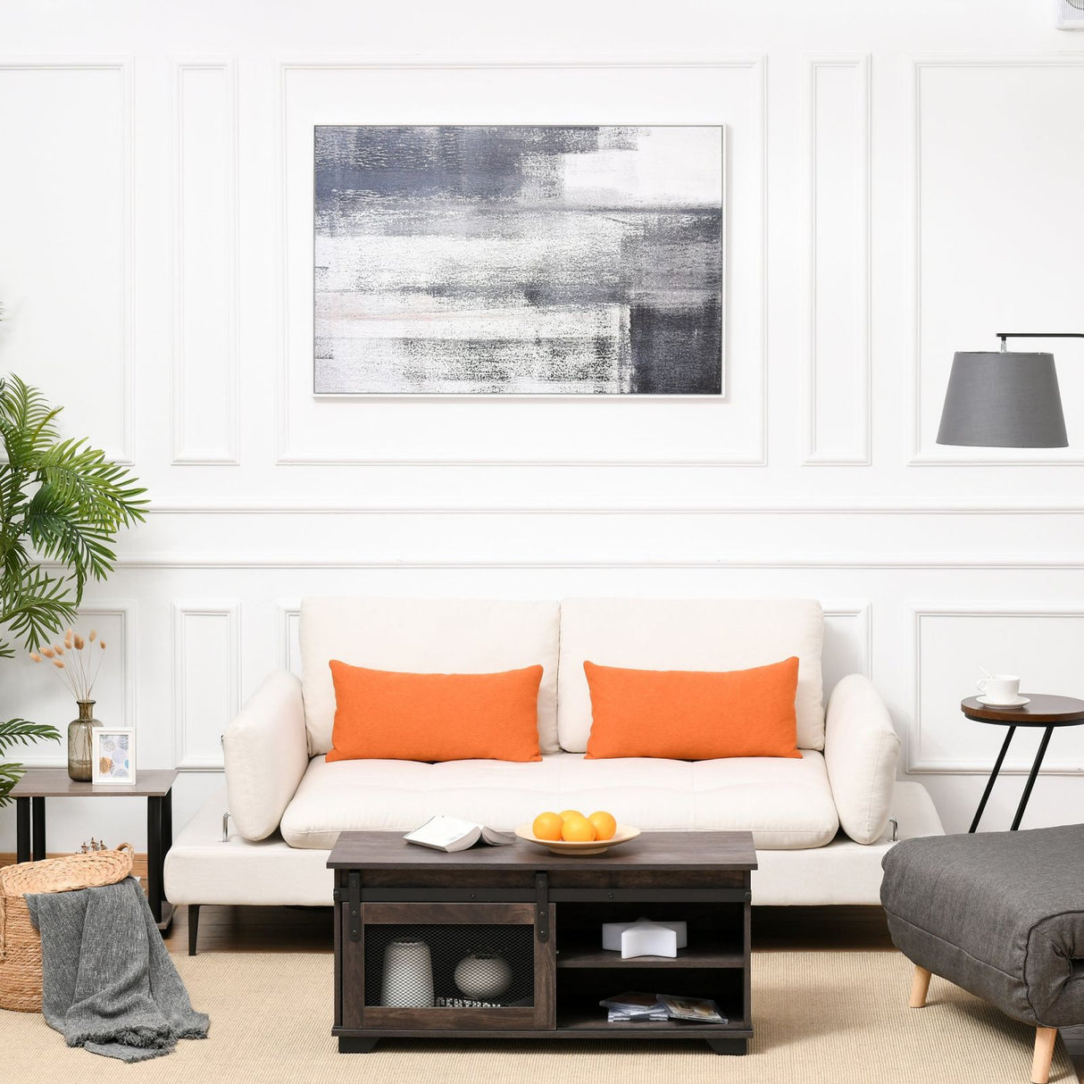 easycomfort easycomfort divano letto 2 posti divanetto in tessuto profondita della seduta regolabile e braccioli 213x112x83cm beige ean 8055776916675