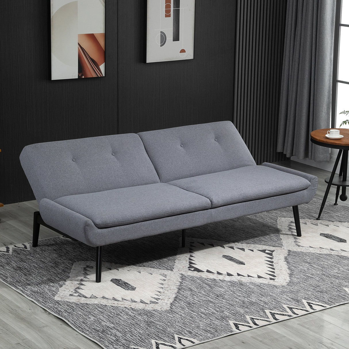 easycomfort easycomfort divano letto 3 posti a 1 piazza con schienale reclinabile grigio