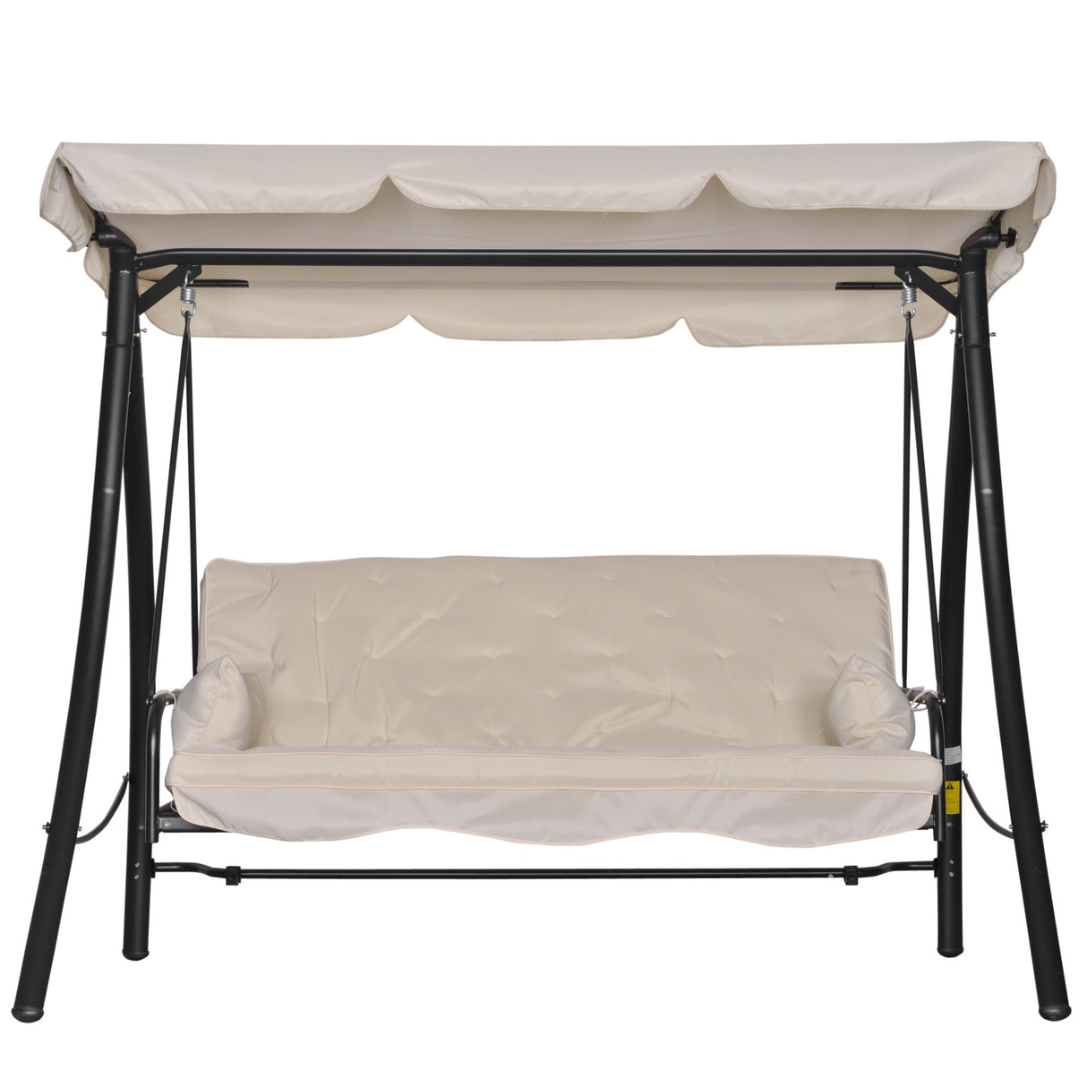 easycomfort easycomfort dondolo da giardino 3 posti con tetto reclinabile convertibile in letto 209x114x170cm beige