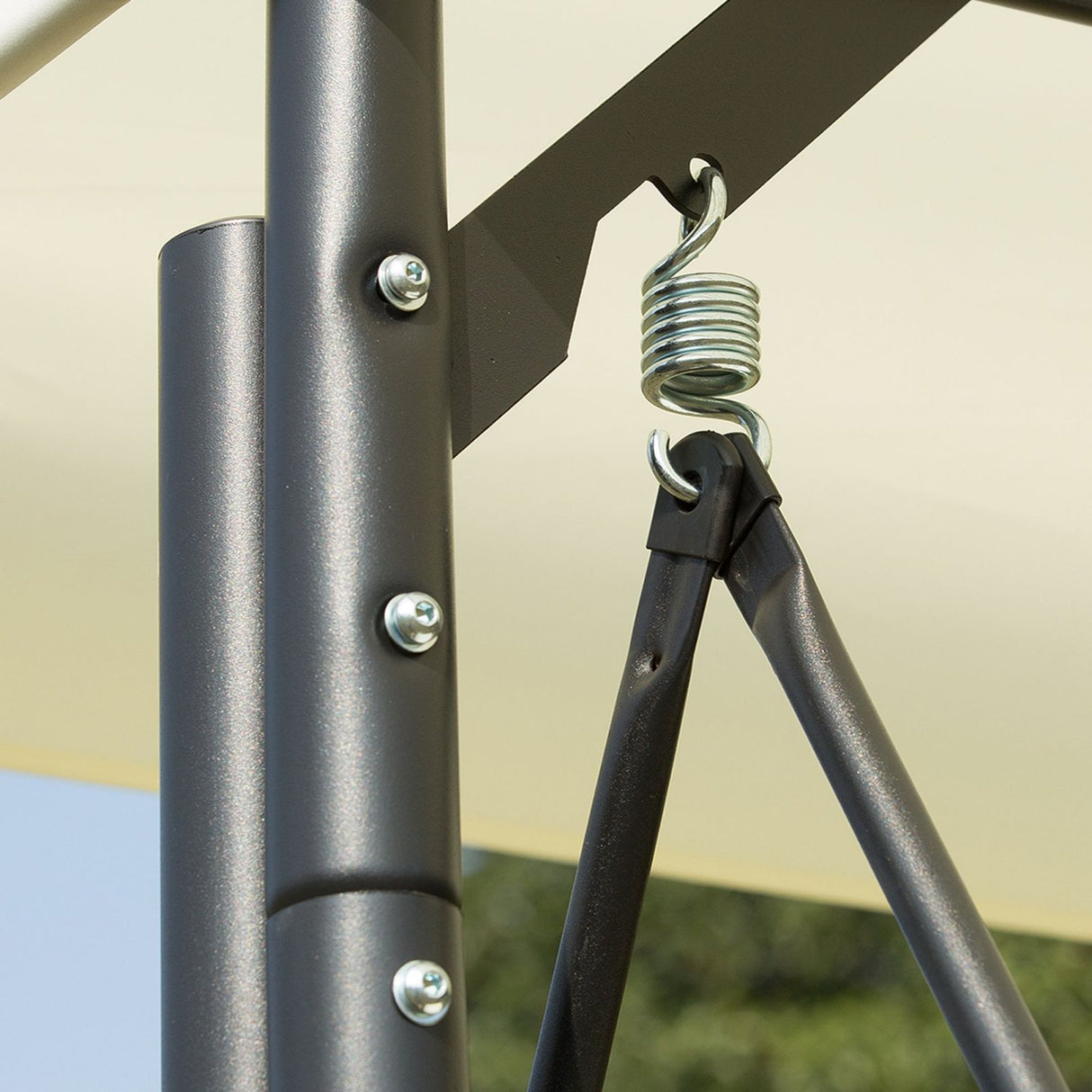 easycomfort easycomfort dondolo reclinabile 3 posti con tettuccio crema 196 x 117 x 178cm ean 8054144139234