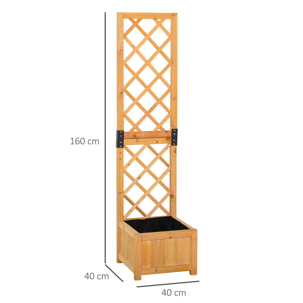 easycomfort easycomfort fioriera con grigliato da esterno vaso per piante rampicanti in legno 40x40x160cm ean 8054144131740