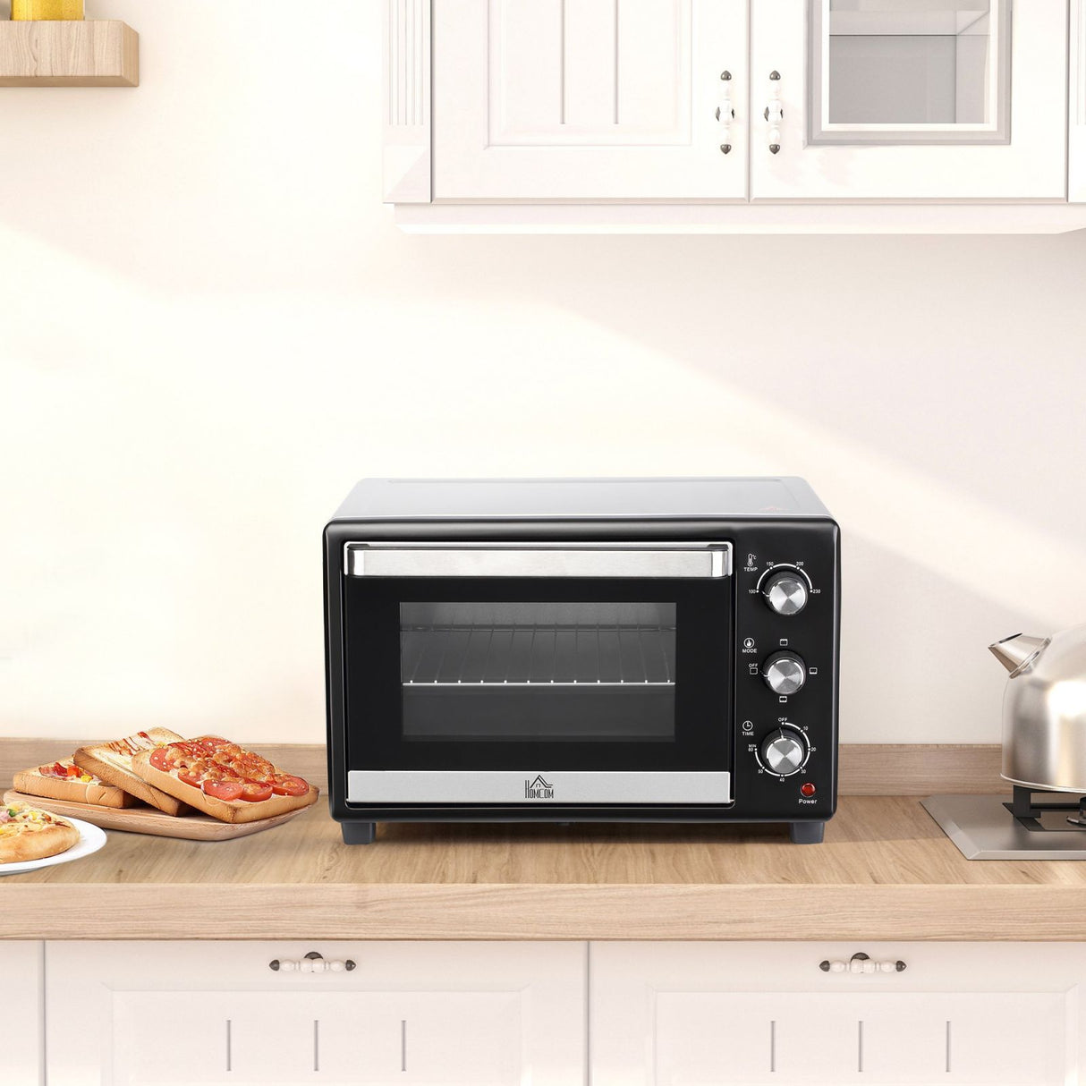 easycomfort easycomfort fornetto elettrico 28l timer e temperatura regolabile 3 modalita di cottura e accessori 48 6x36 3x32cm argentonero