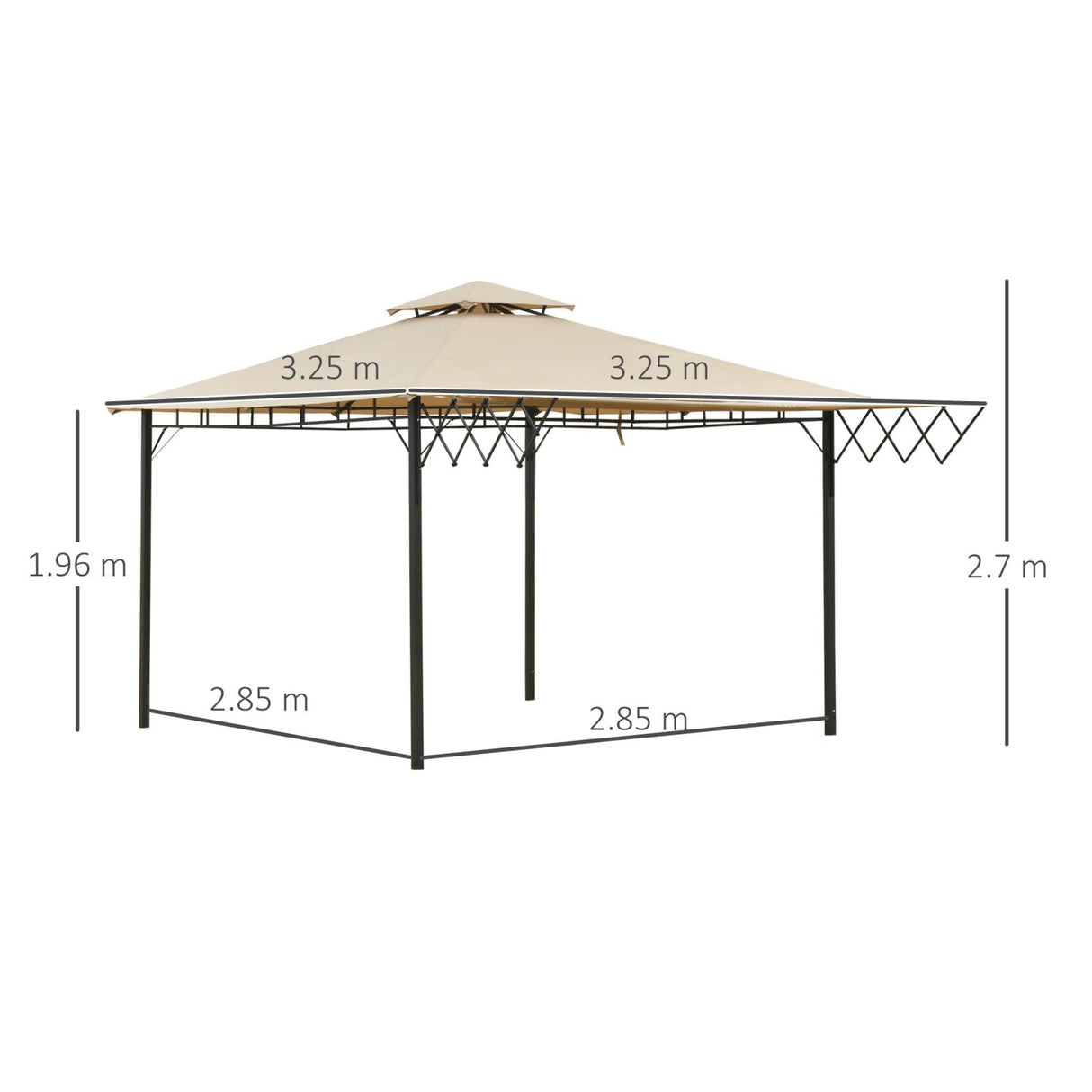 easycomfort easycomfort gazebo pergola da esterno con doppio tettuccio e telo estraibile ean 8055776915012