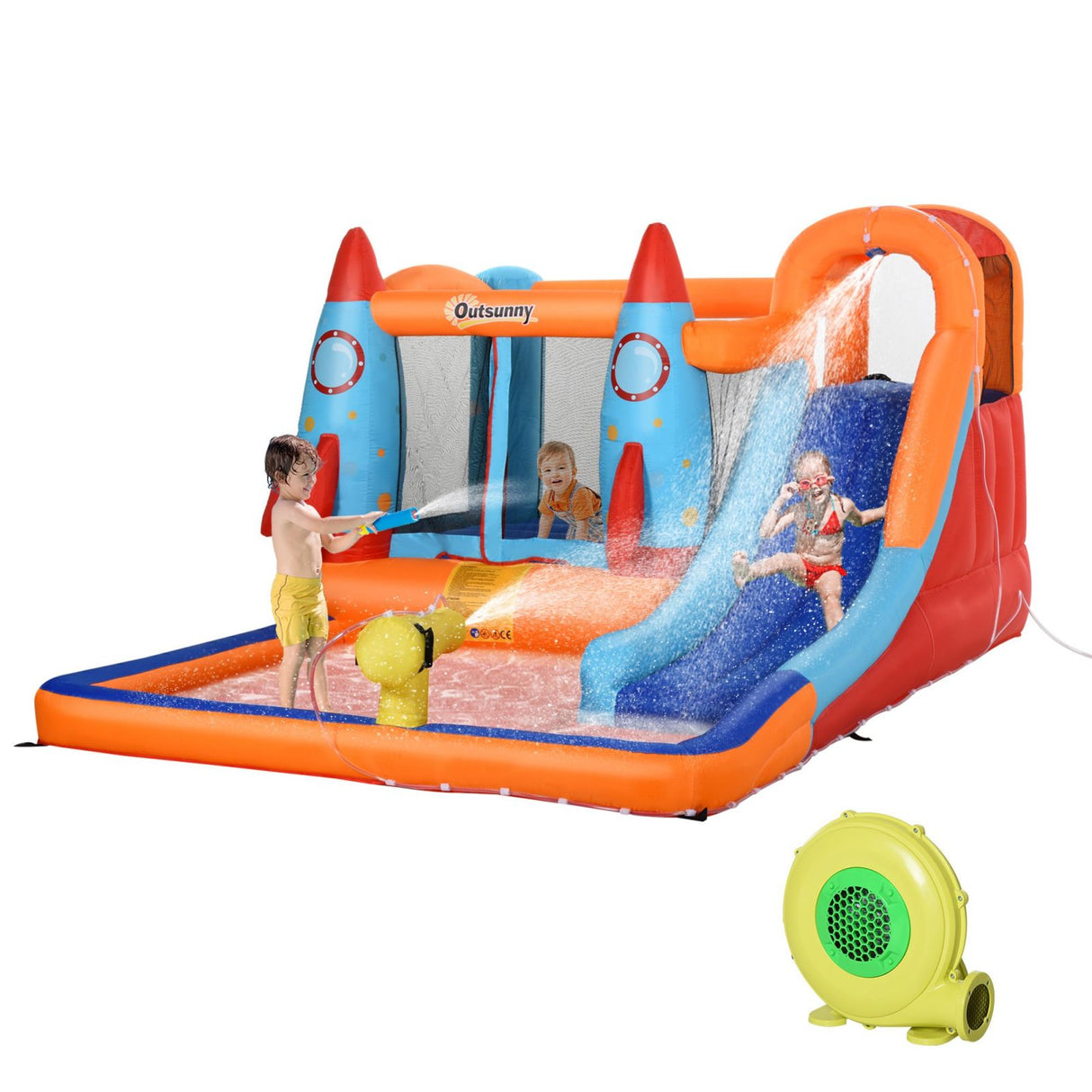 easycomfort easycomfort gioco gonfiabile per bambini con scivolo trampolino e pompa elettrica ean 8055776912417