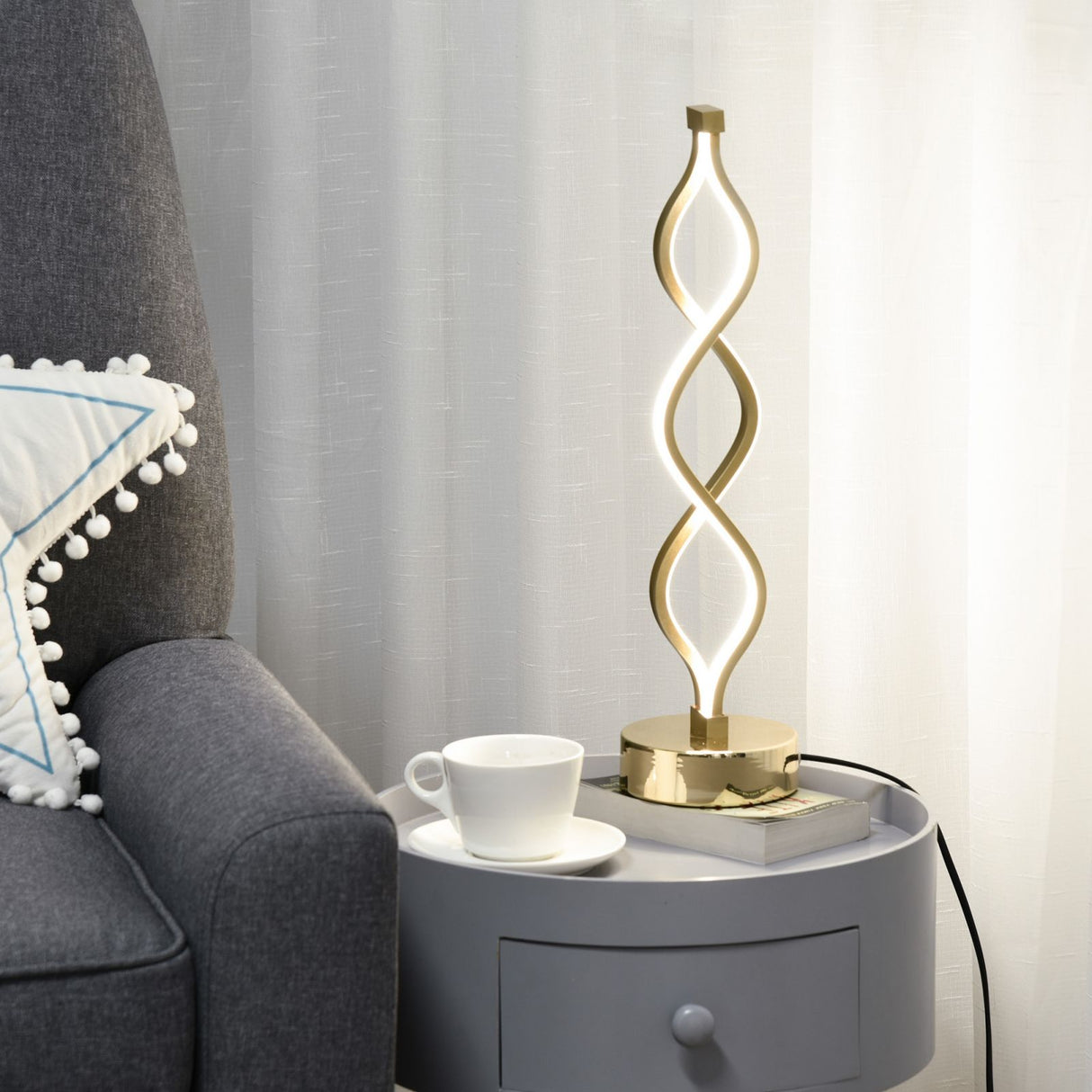 easycomfort easycomfort lampada da tavolo scrivania comodino lettura con luce a led oro ean 8054111849609