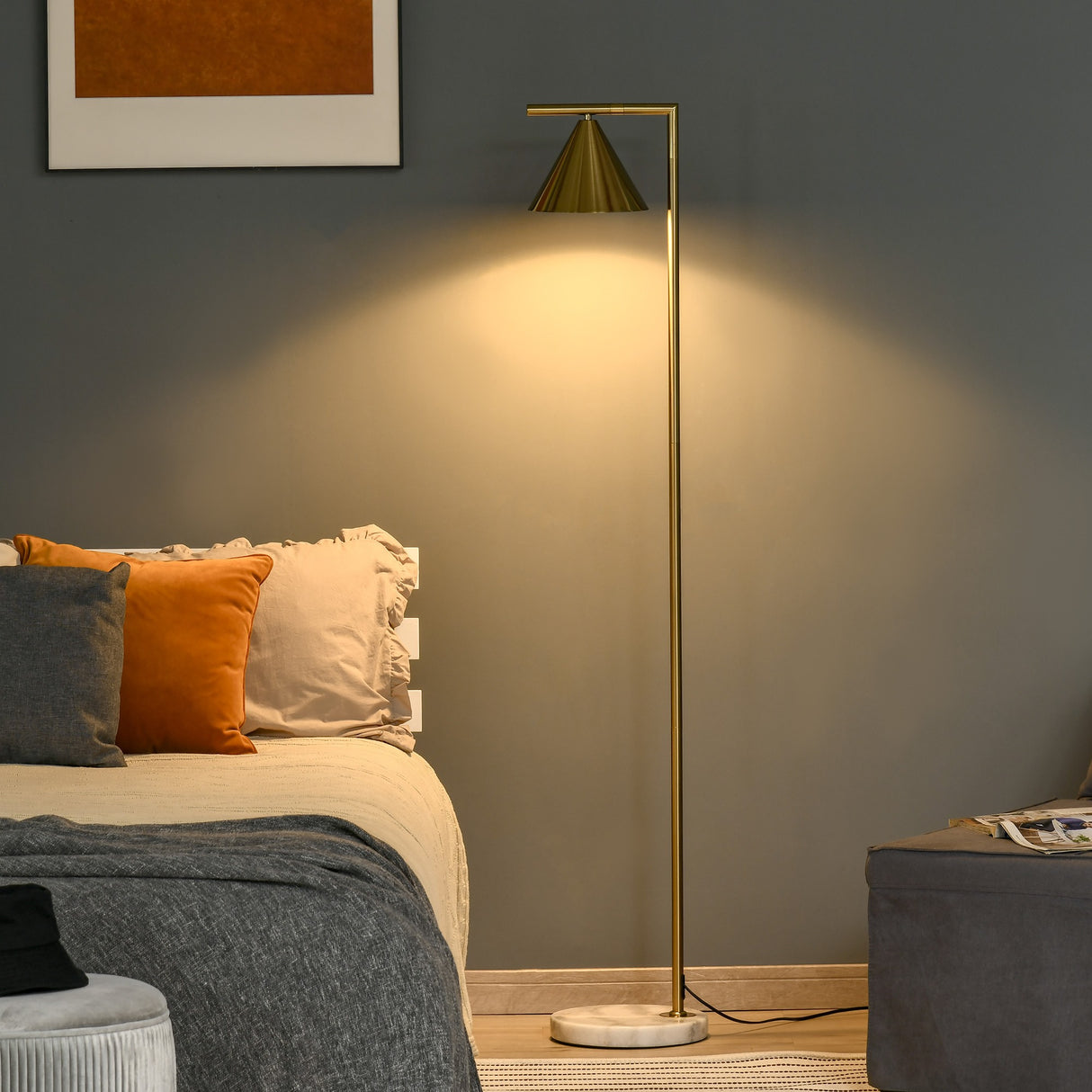 easycomfort easycomfort lampada da terra moderna con paralume regolabile 350 in metallo altezza 153cm oro