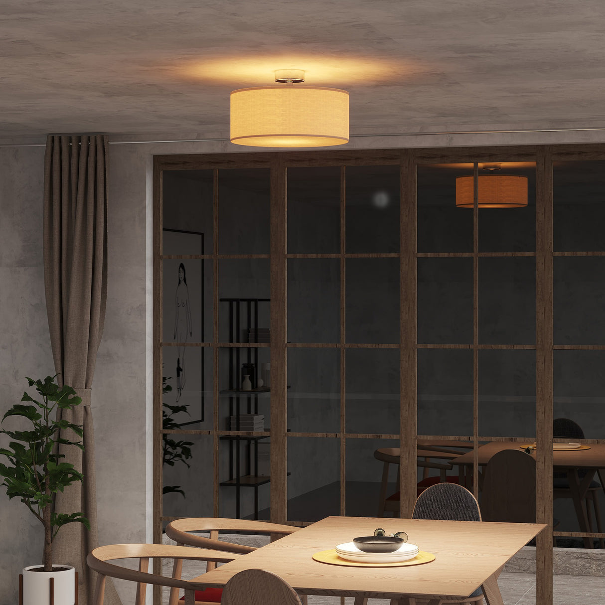 easycomfort easycomfort lampadario a soffitto moderno con paralume in tessuto bianco