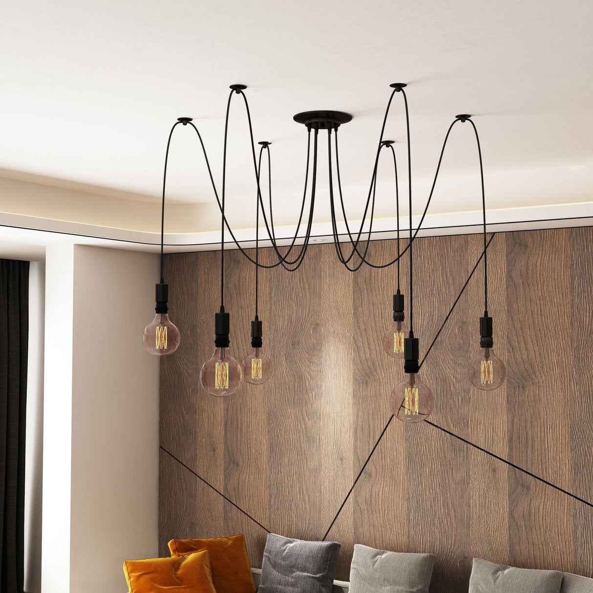 easycomfort easycomfort lampadario moderno a sospensione forma di ragno 6 luci casa e ufficio ean 8054111841559