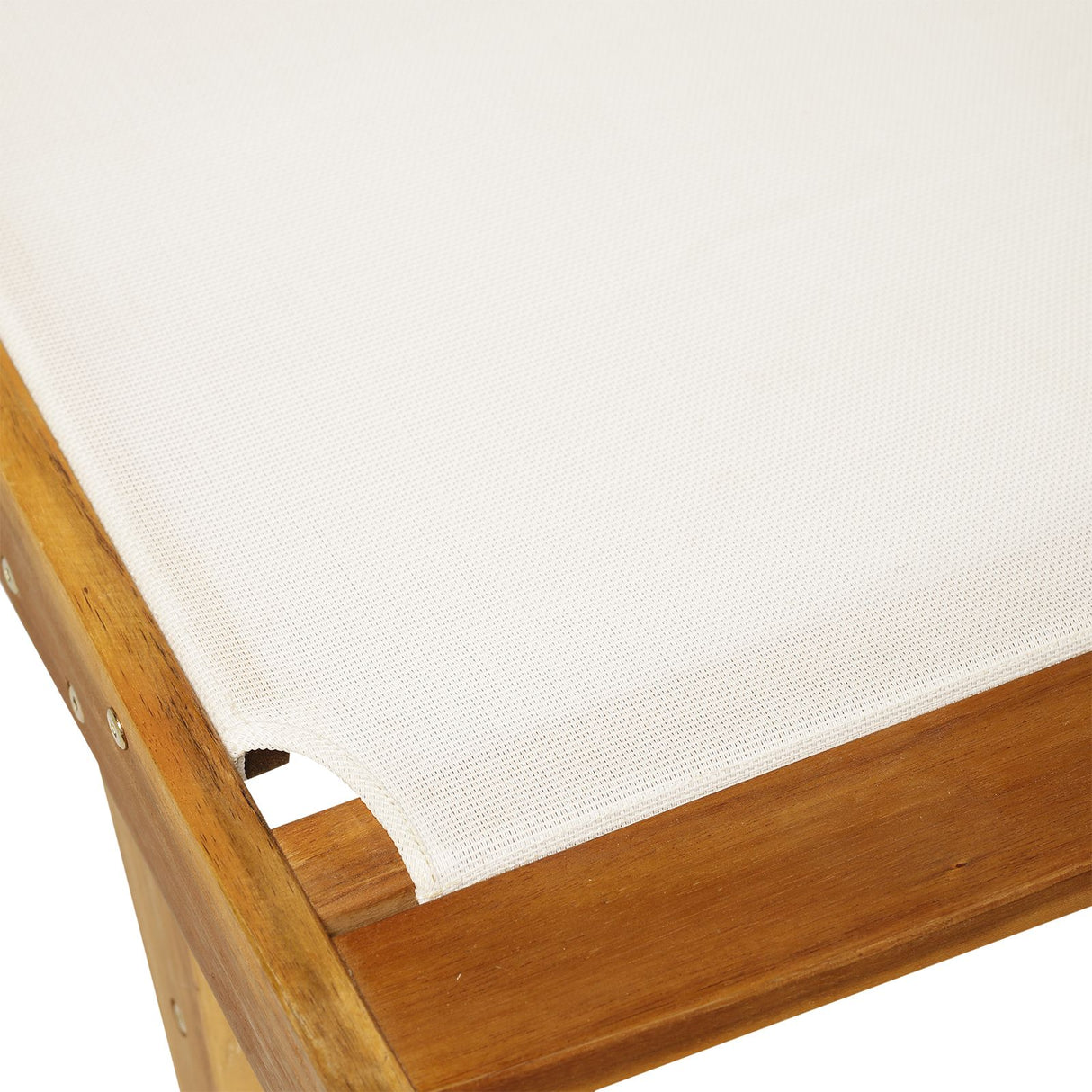 easycomfort easycomfort lettino sdraio da giardino pieghevole in legno di acacia con ruote e schienale regolabile con materassino bianco ean 8055776915814