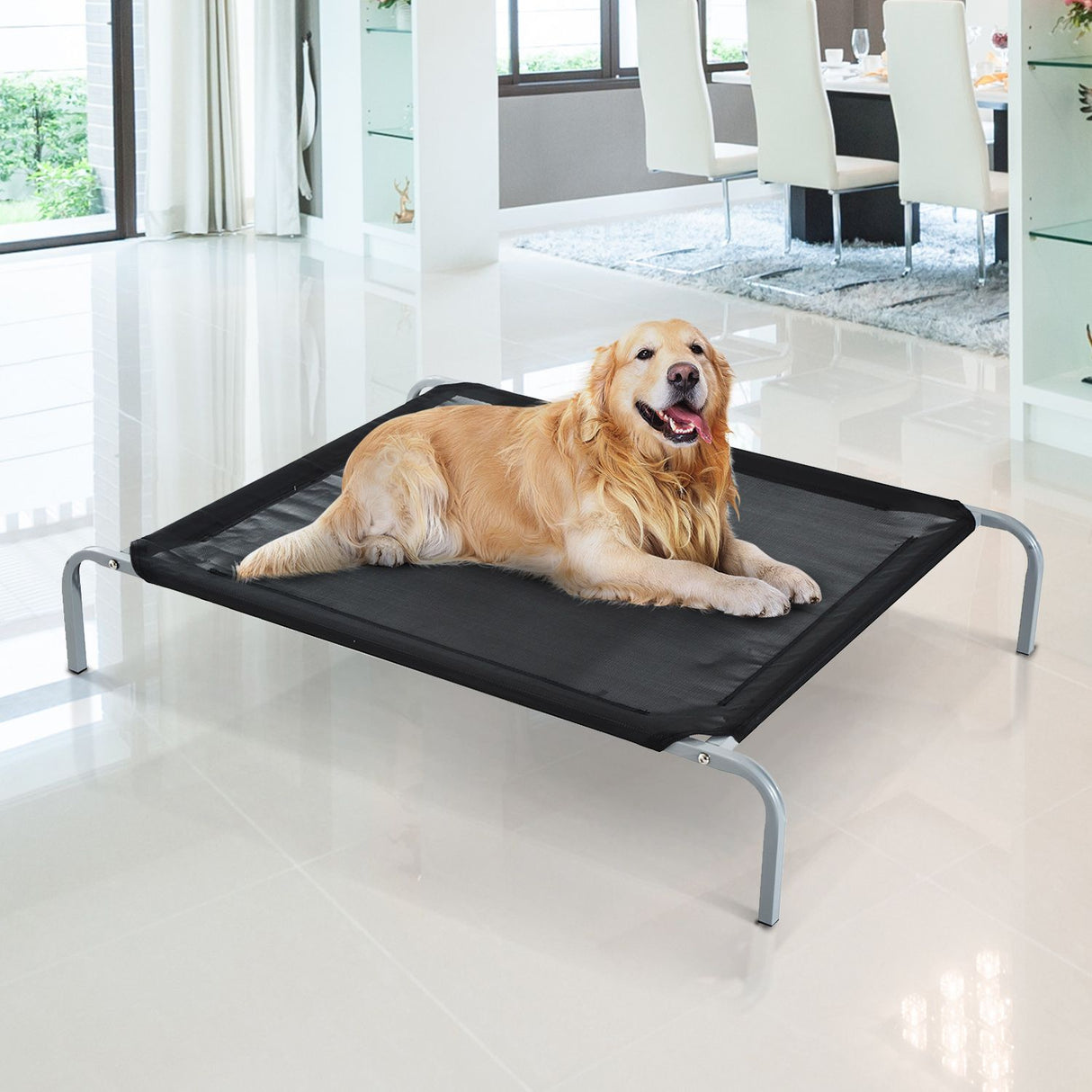 easycomfort easycomfort letto per cani da interno esterno cuccia brandina 110l x 80pcm fino 31 8kg nera ean 8054111844857