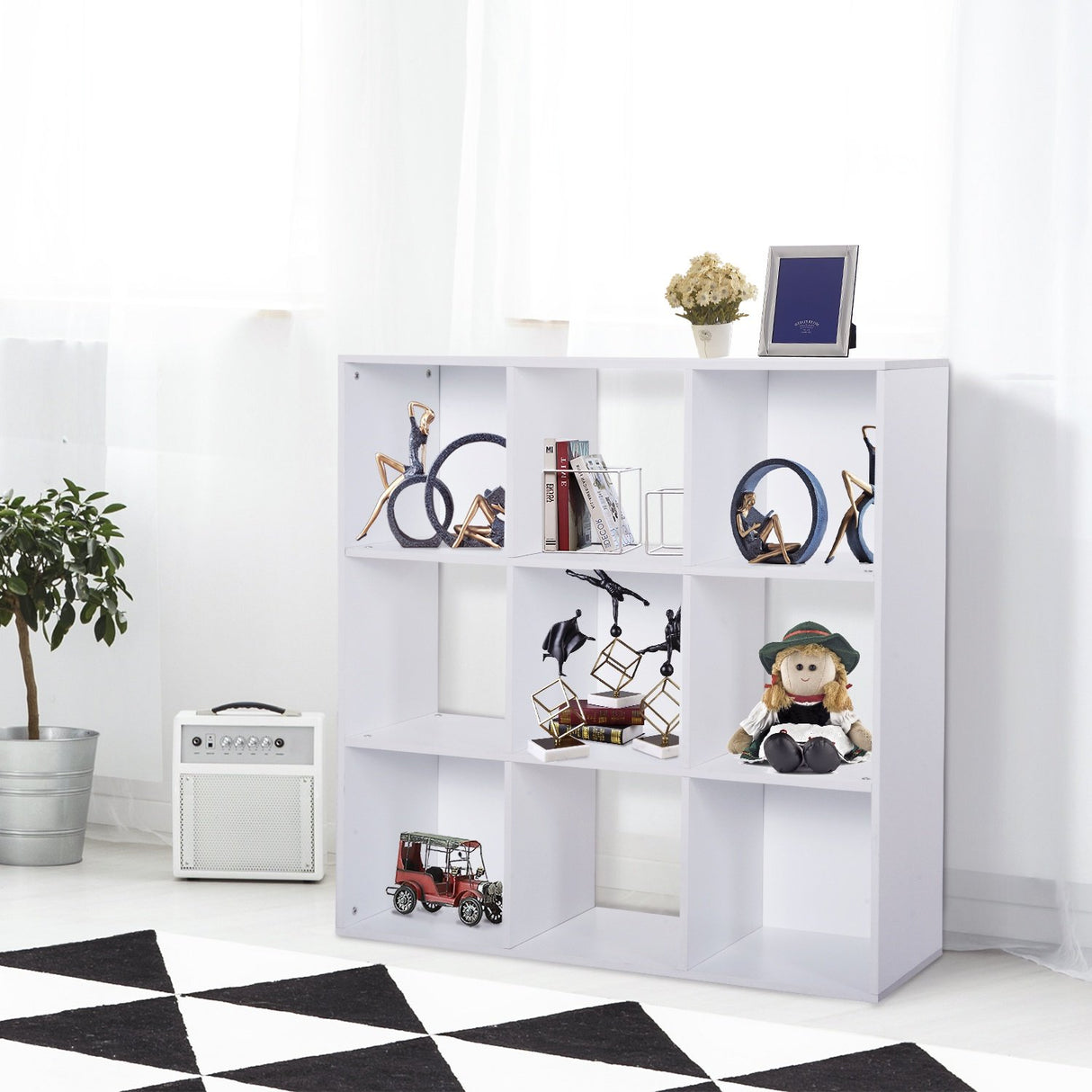 easycomfort easycomfort libreria 9 scomparti cubo bianca 91 5x29 5x91 5cm ean 8054111844895