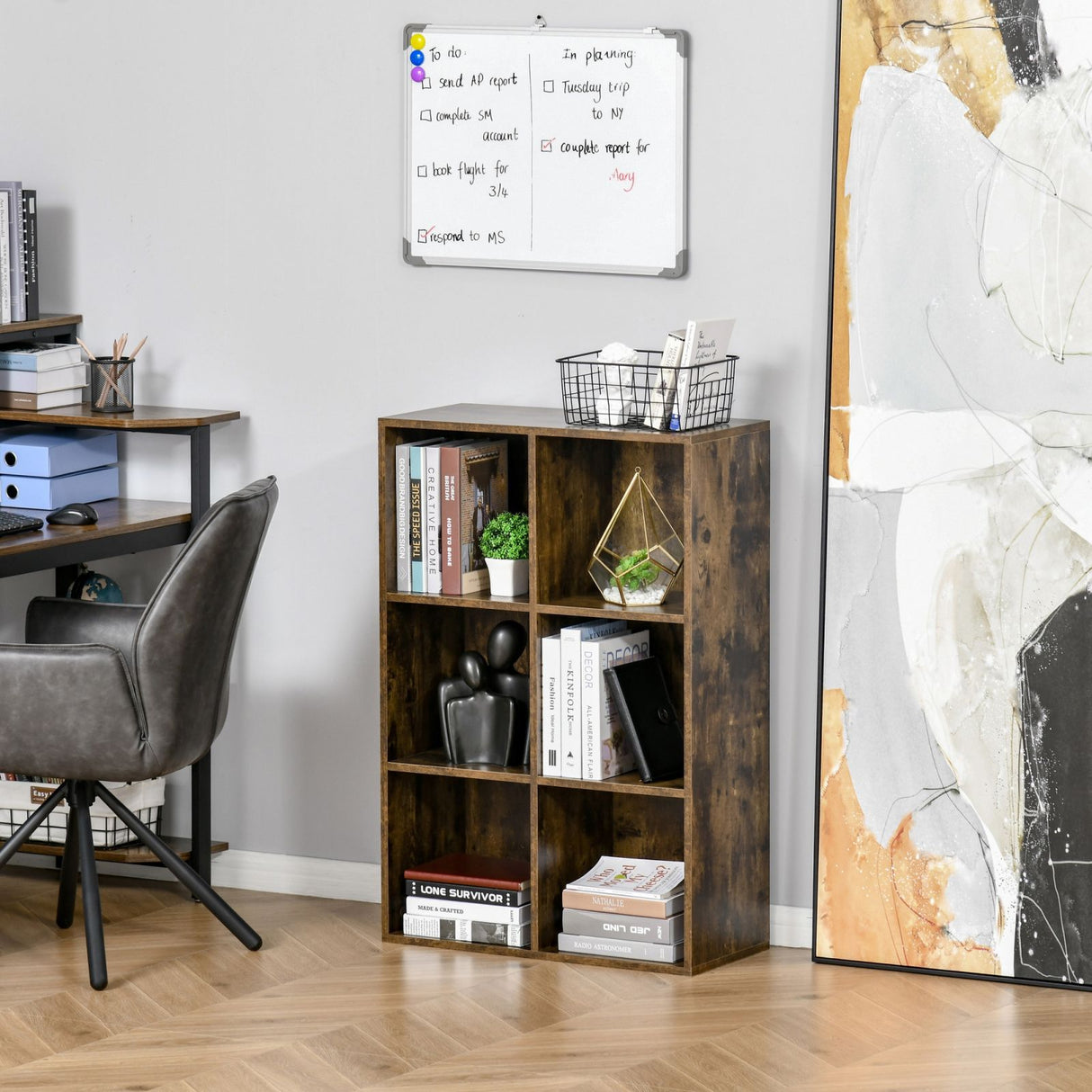 easycomfort easycomfort libreria da parete in legno stile industriale marrone 65 5x30x97 5cm