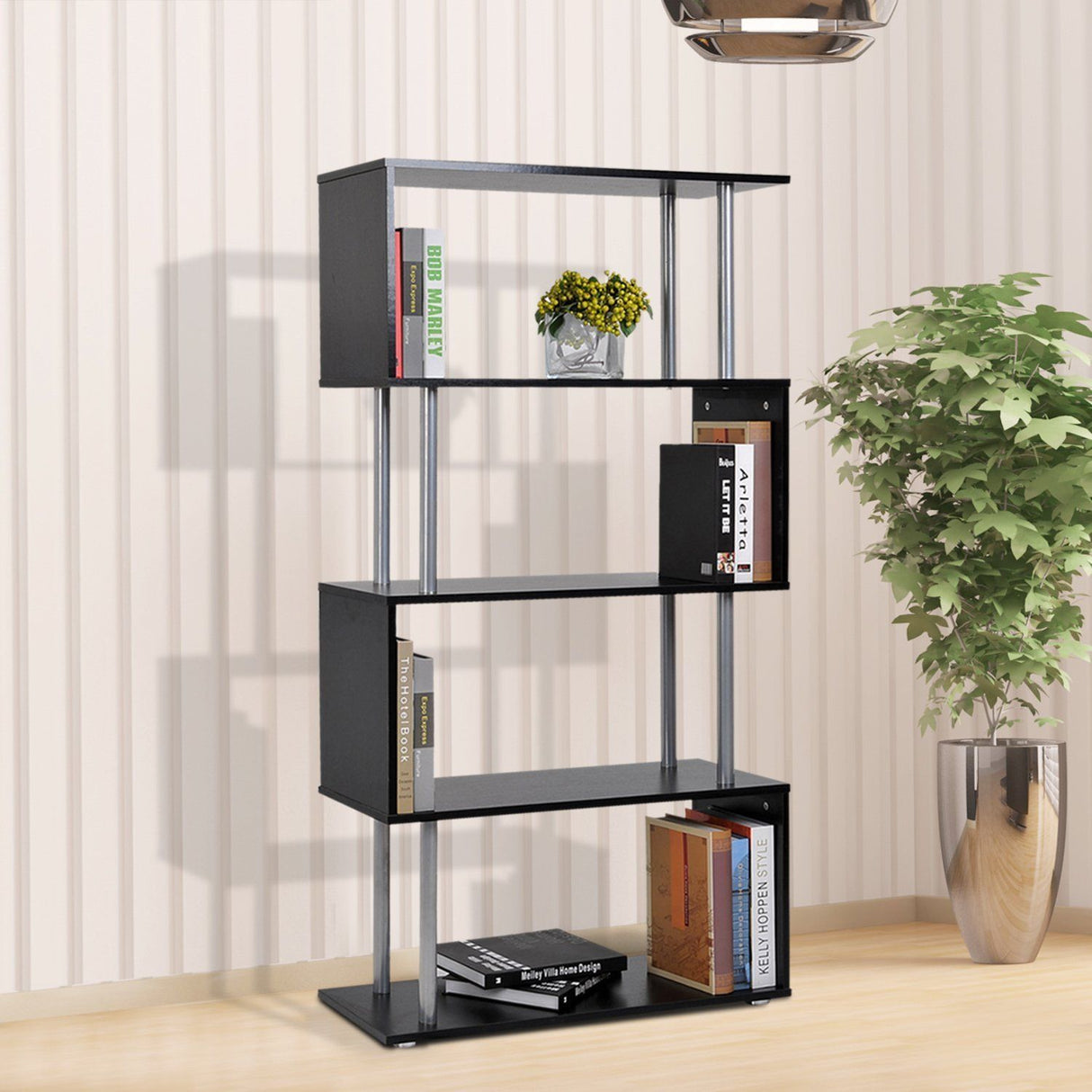 easycomfort easycomfort libreria di design moderna 4 ripiani nero 80x30x145cm ean 8054111841009