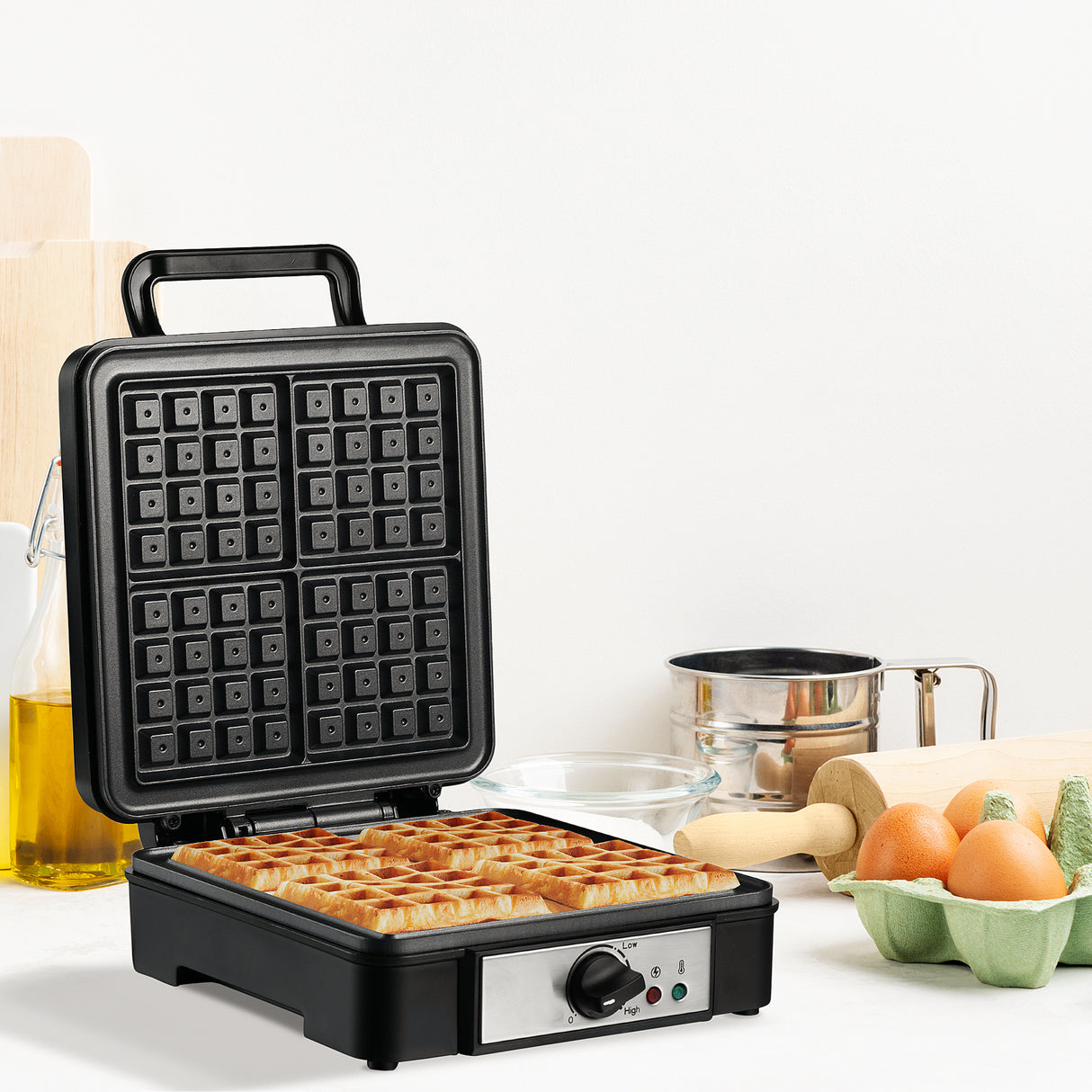easycomfort easycomfort macchina per waffle con piastre antiaderenti e temperatura regolabile 1200w nero