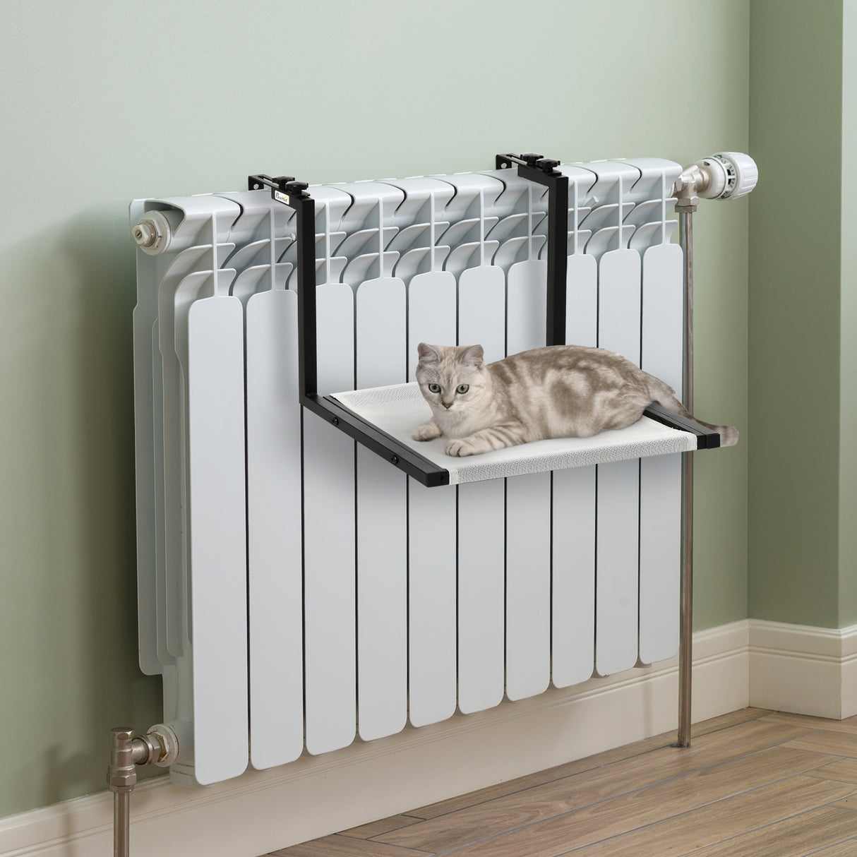 easycomfort easycomfort mensola per gatti da parete in acciaio lettino amaca per gatti piccoli con tessuto traspirante per interno nero