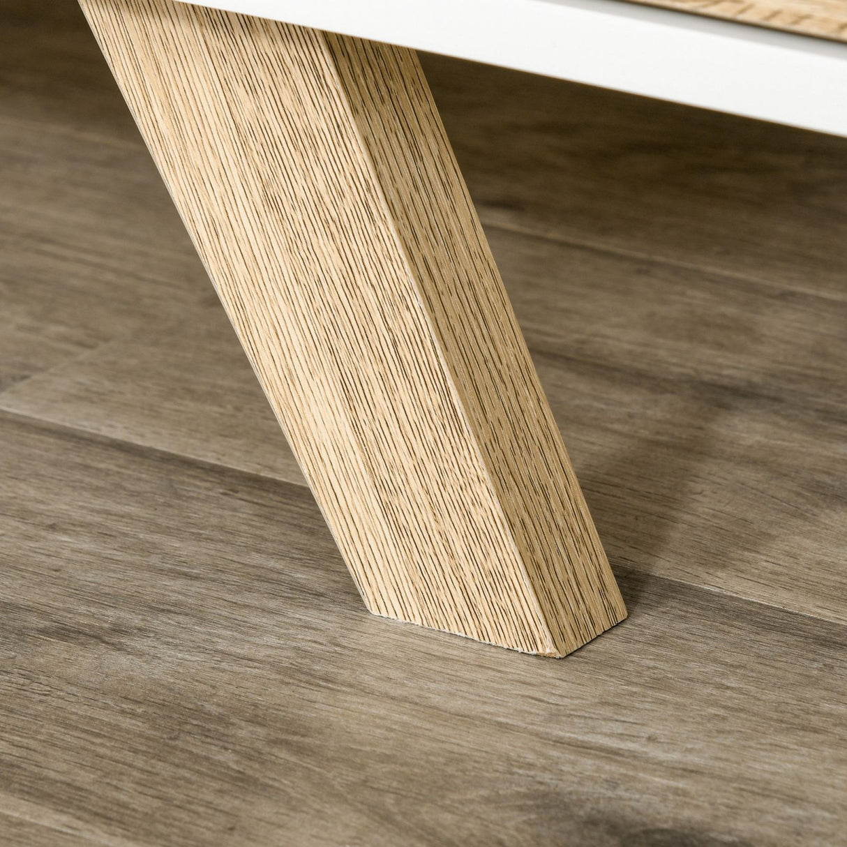 easycomfort easycomfort mobile porta tv con ante e cassetto per tv fino a 60 in mdf bianco e legno 160x40x45cm