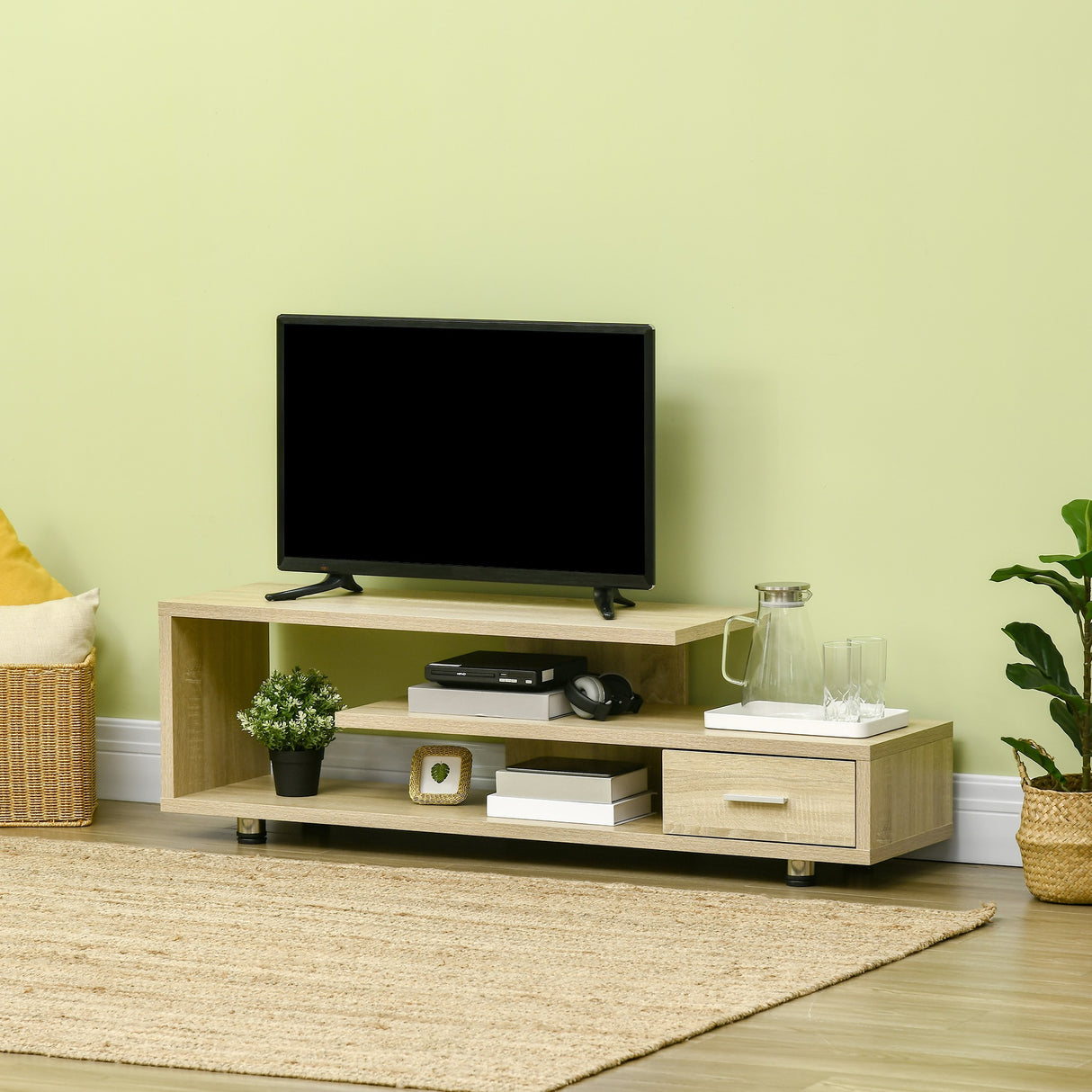 easycomfort easycomfort mobile tv moderno per tv fino a 65 mobile tv aperto in truciolato con cassetto 135x35x41 7 cm