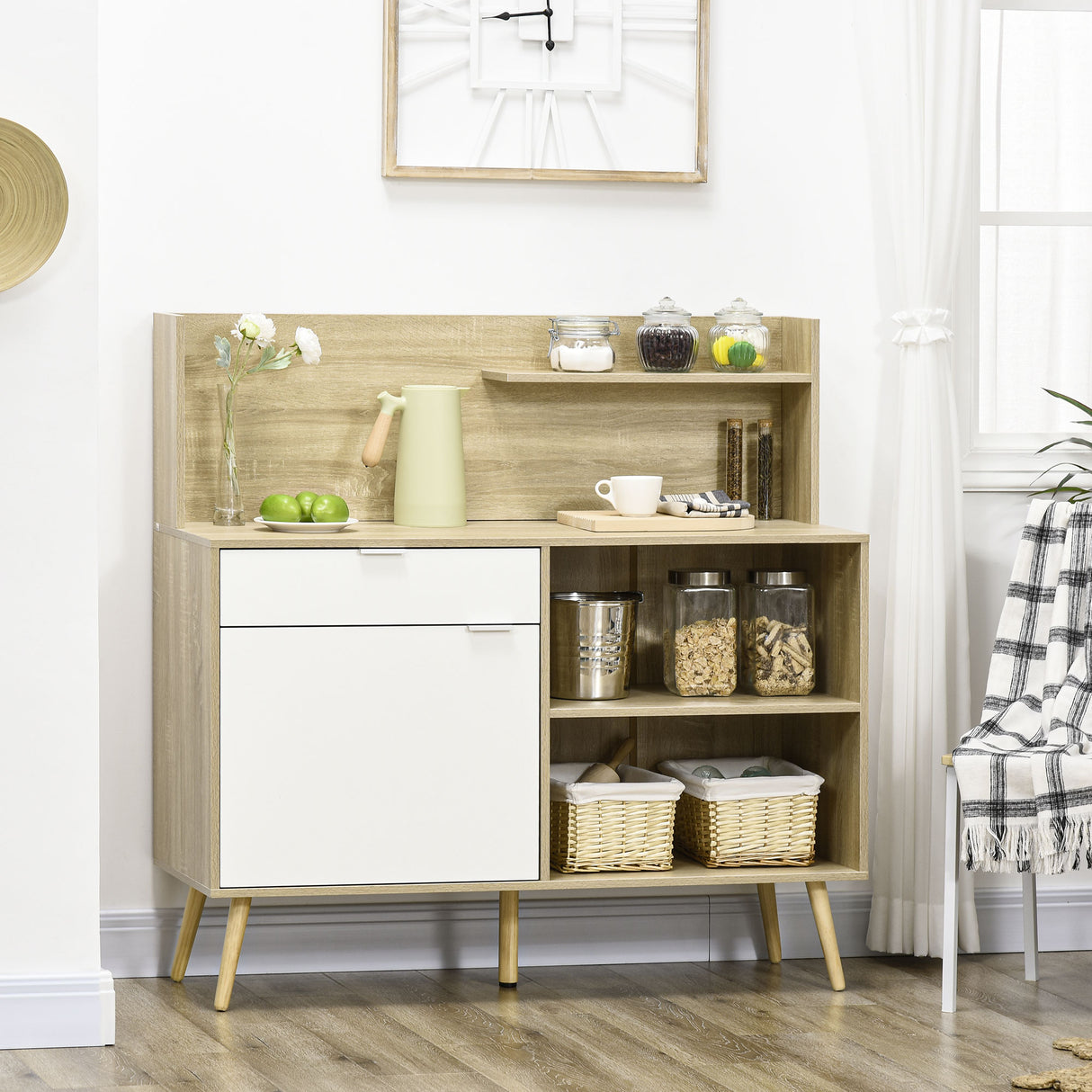 easycomfort easycomfort mobiletto da salotto in truciolato e legno di pino con spazio chiuso 2 ripiani aperti e cassetto 118 3x43 8x118 7 cm