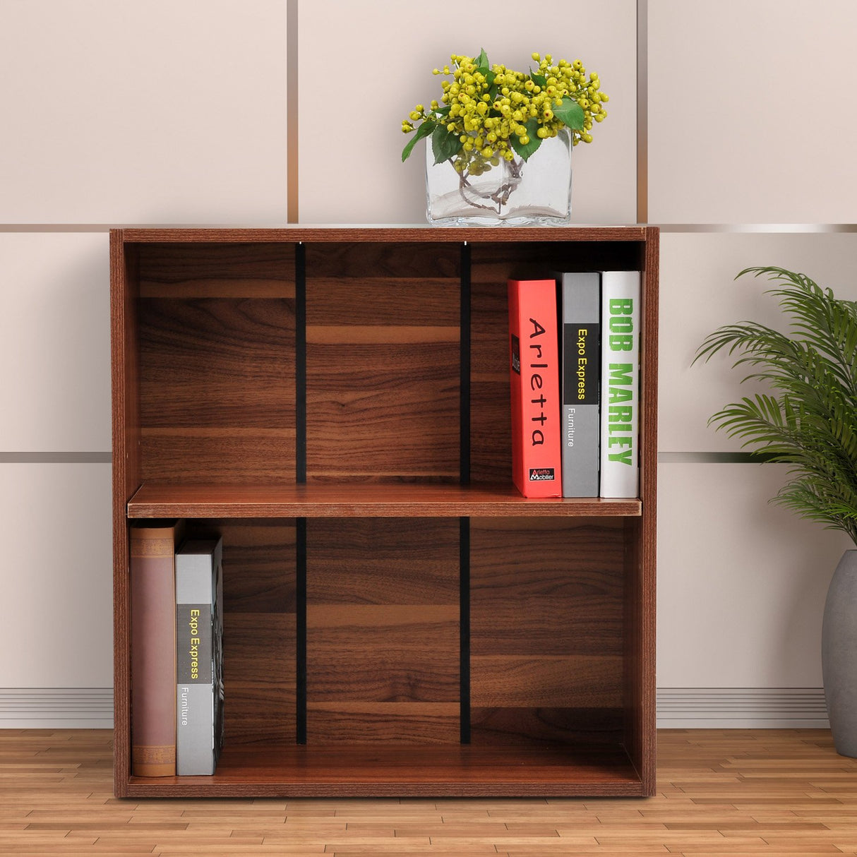 easycomfort easycomfort mobiletto libreria mensole legno librerie aperte a scaffali noce 60x24x63cm ean 8054111847889