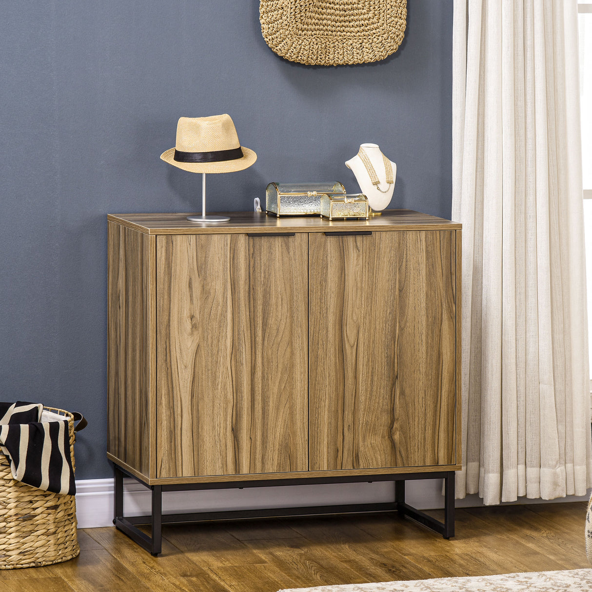 easycomfort easycomfort mobiletto multiuso 2 ante da soggiorno e salotto in legno e metallo 80 x 40 x 80 cm grigio